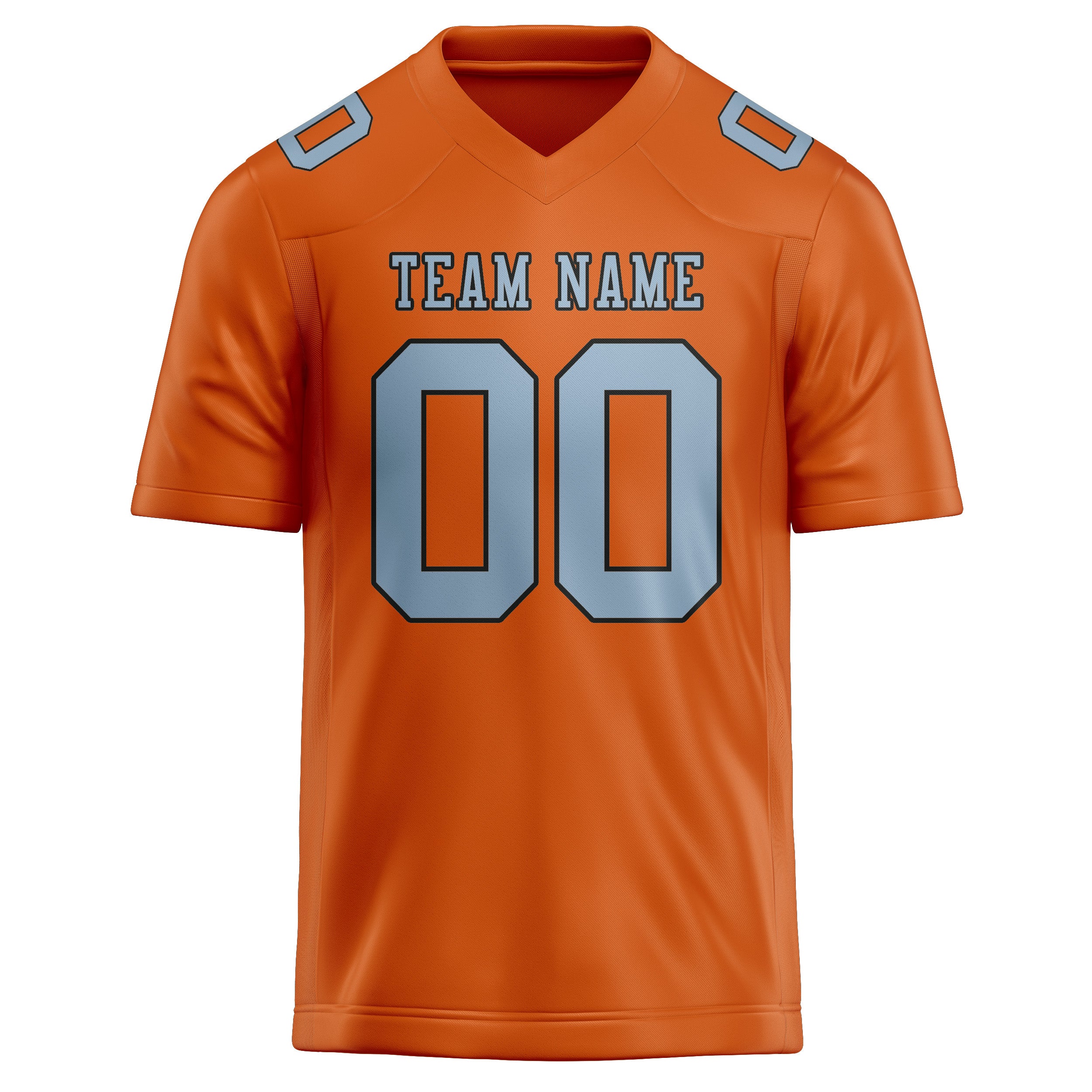 Custom Orange Light Blue Football Jersey