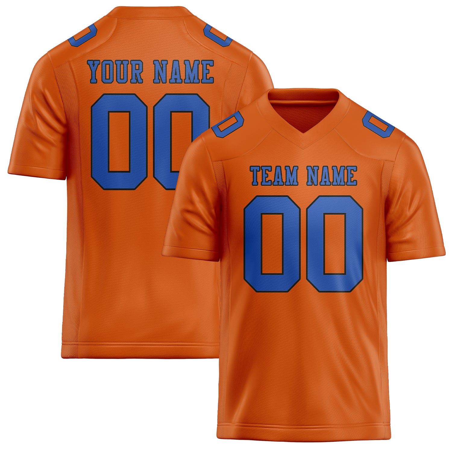Custom Orange Sky Blue Football Jersey