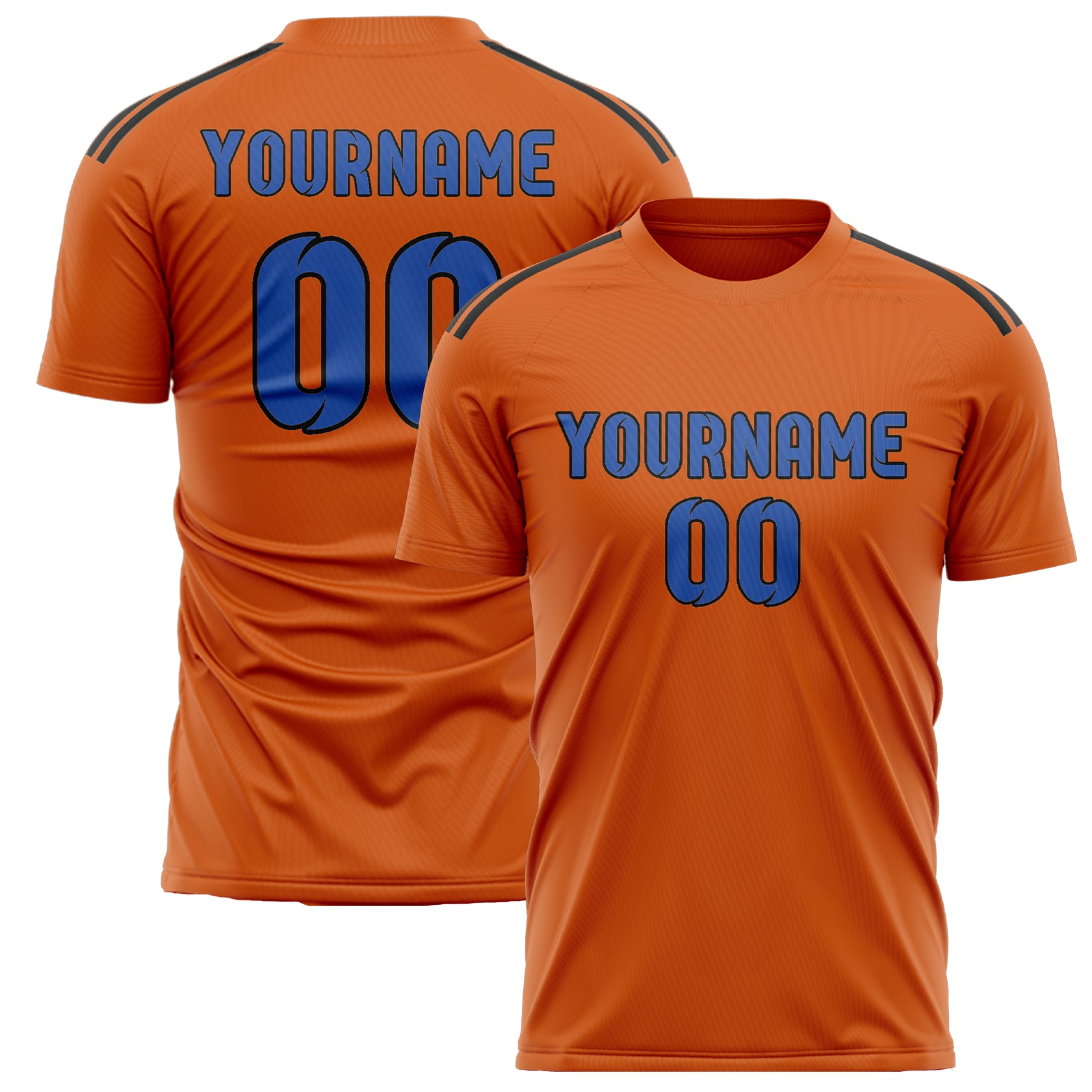 Custom Orange Sky Blue Soccer Jersey