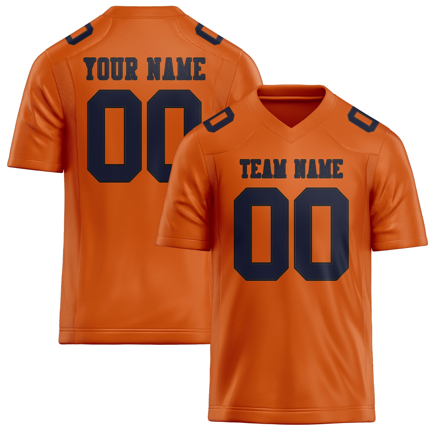 Custom Orange Navy Football Jersey