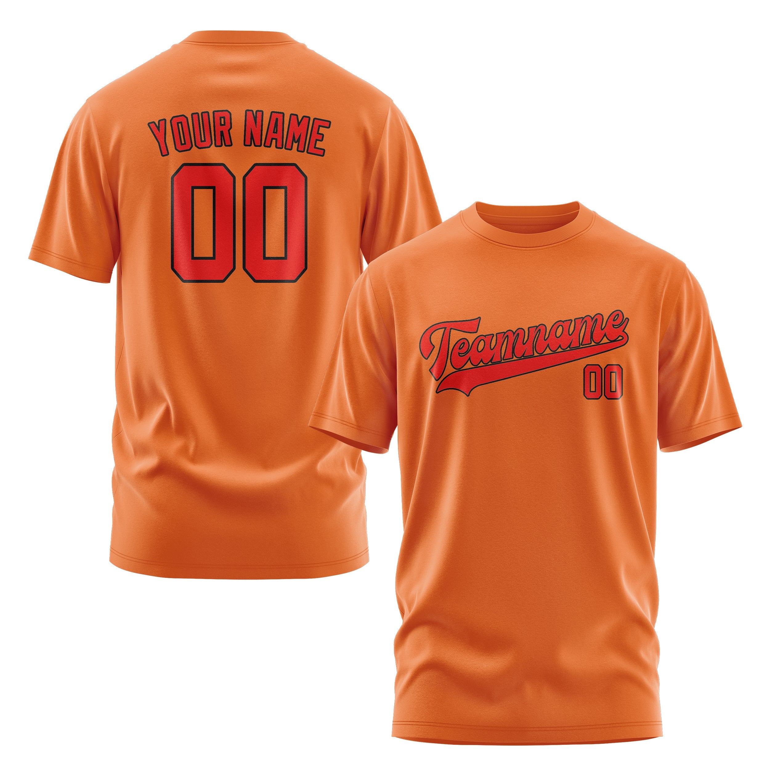 Custom Orange Orange Red T-Shirt