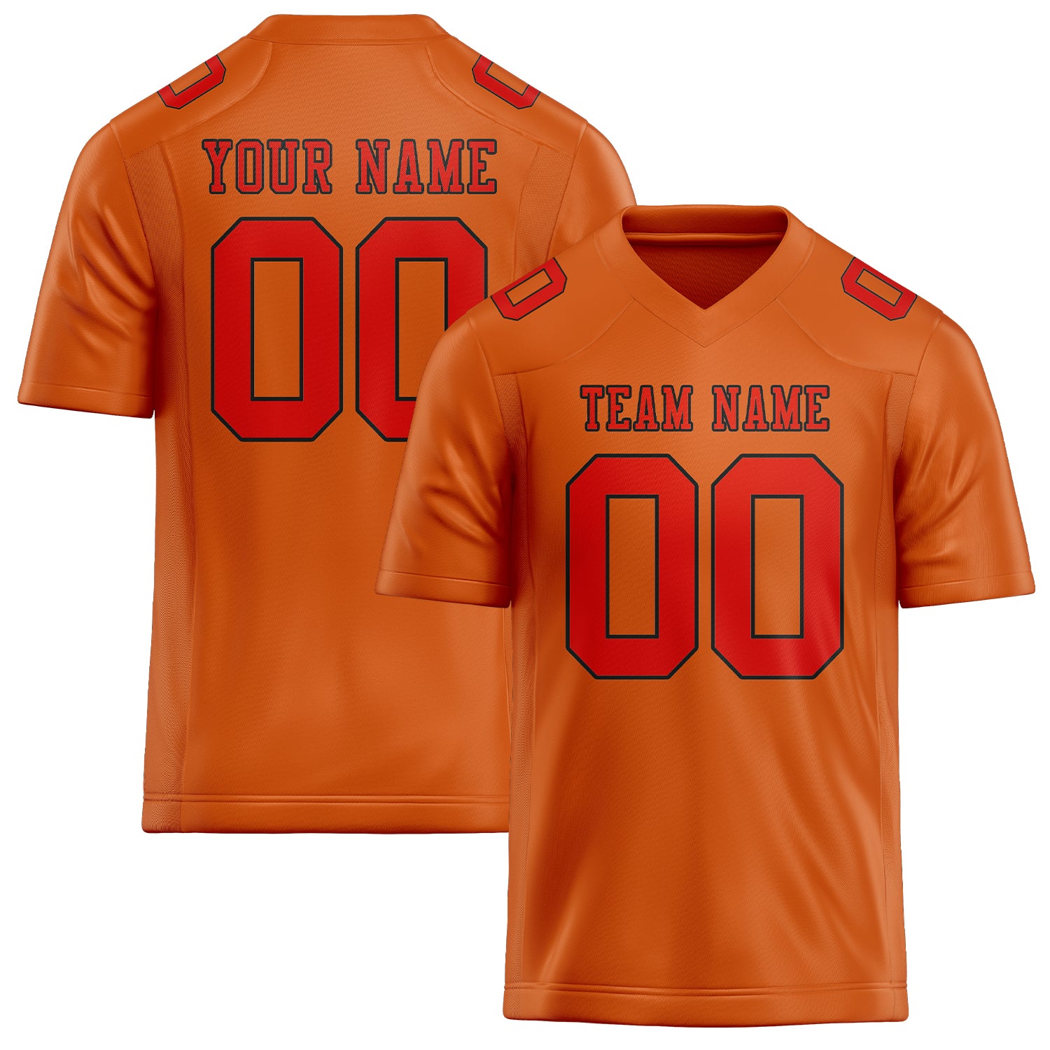 Custom Orange Orange Red Football Jersey