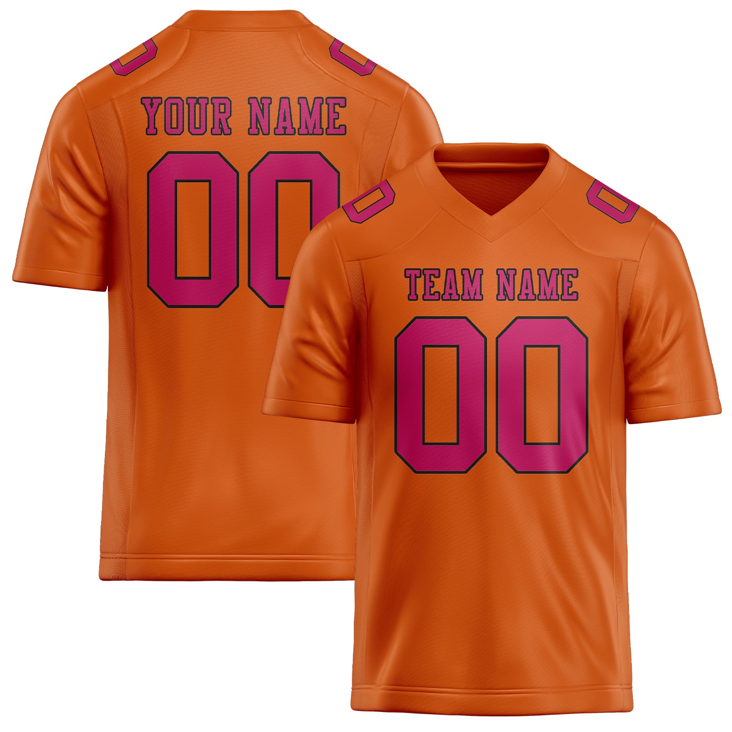 Custom Orange Pink Football Jersey
