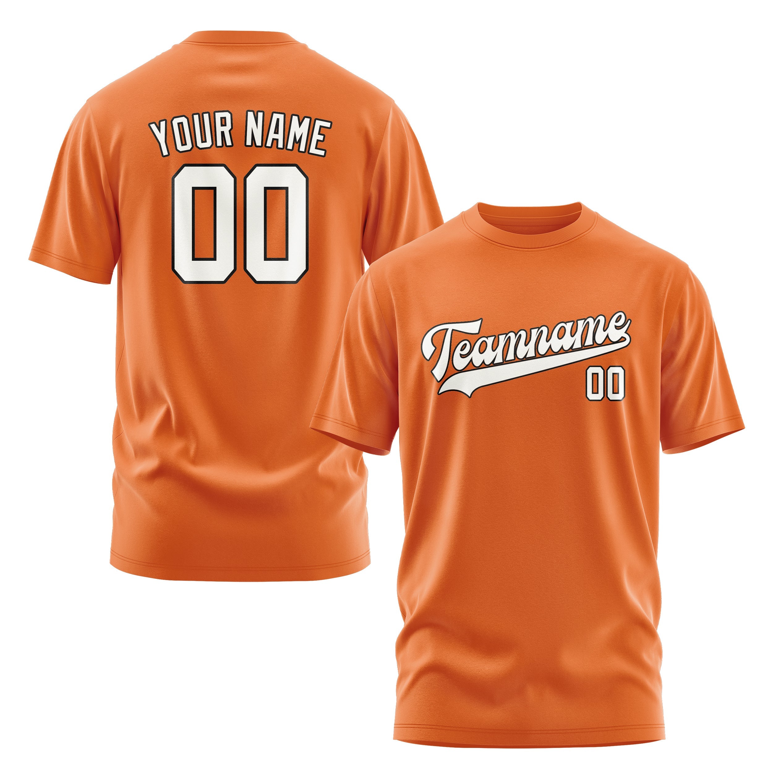 Custom Orange White T-Shirt