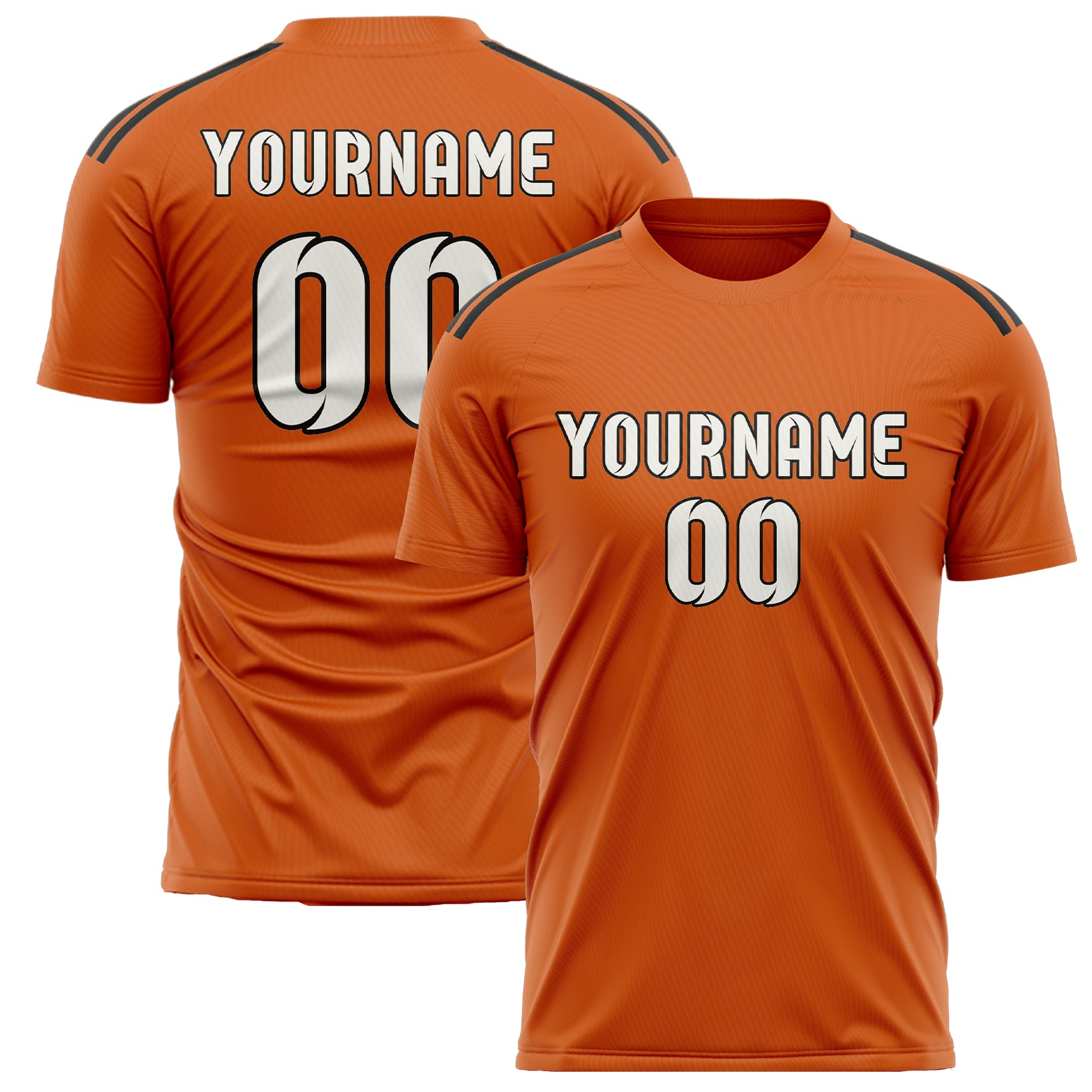 Custom Orange White Soccer Jersey