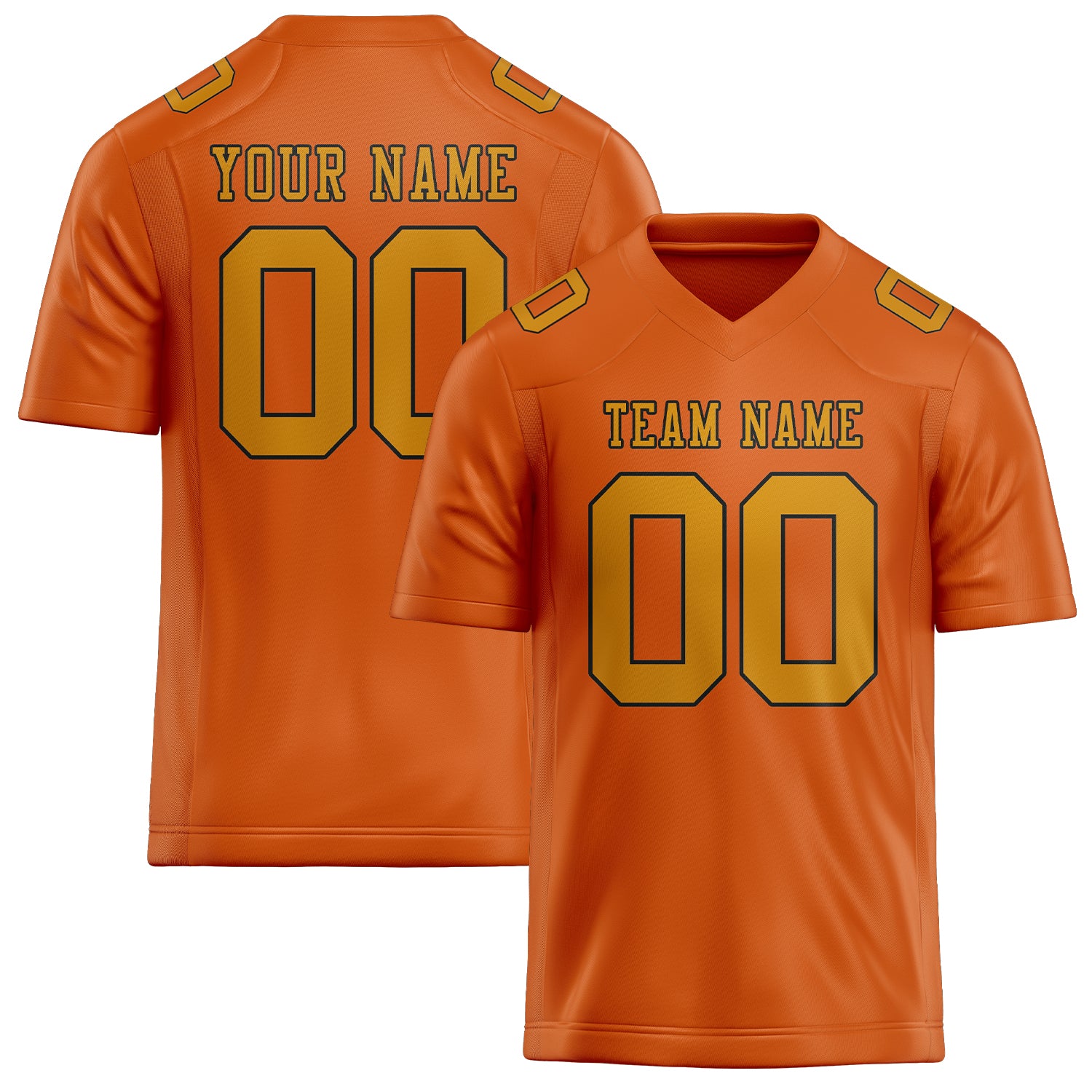 Custom Orange Yellow Football Jersey