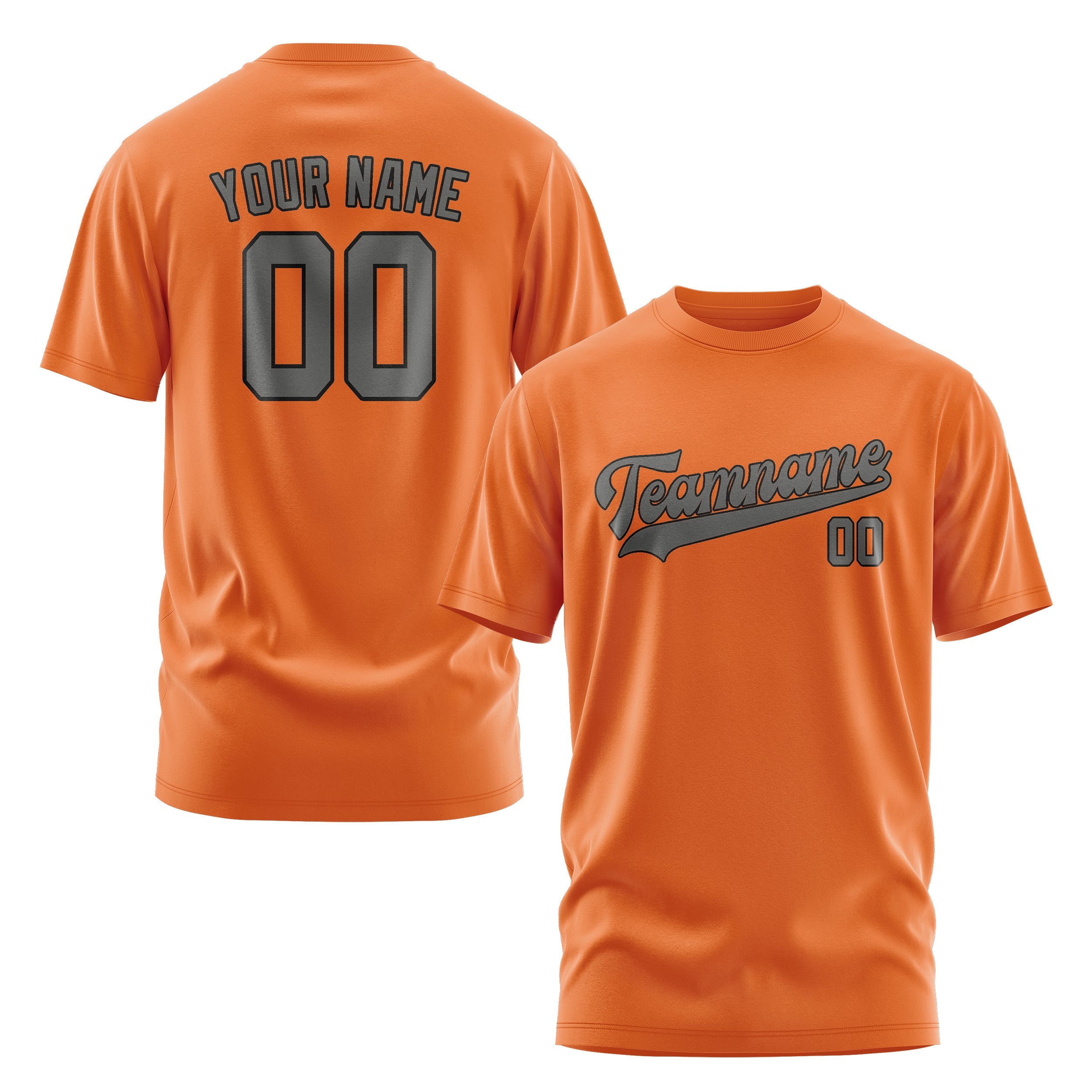 Custom Orange Dark Grey T-Shirt