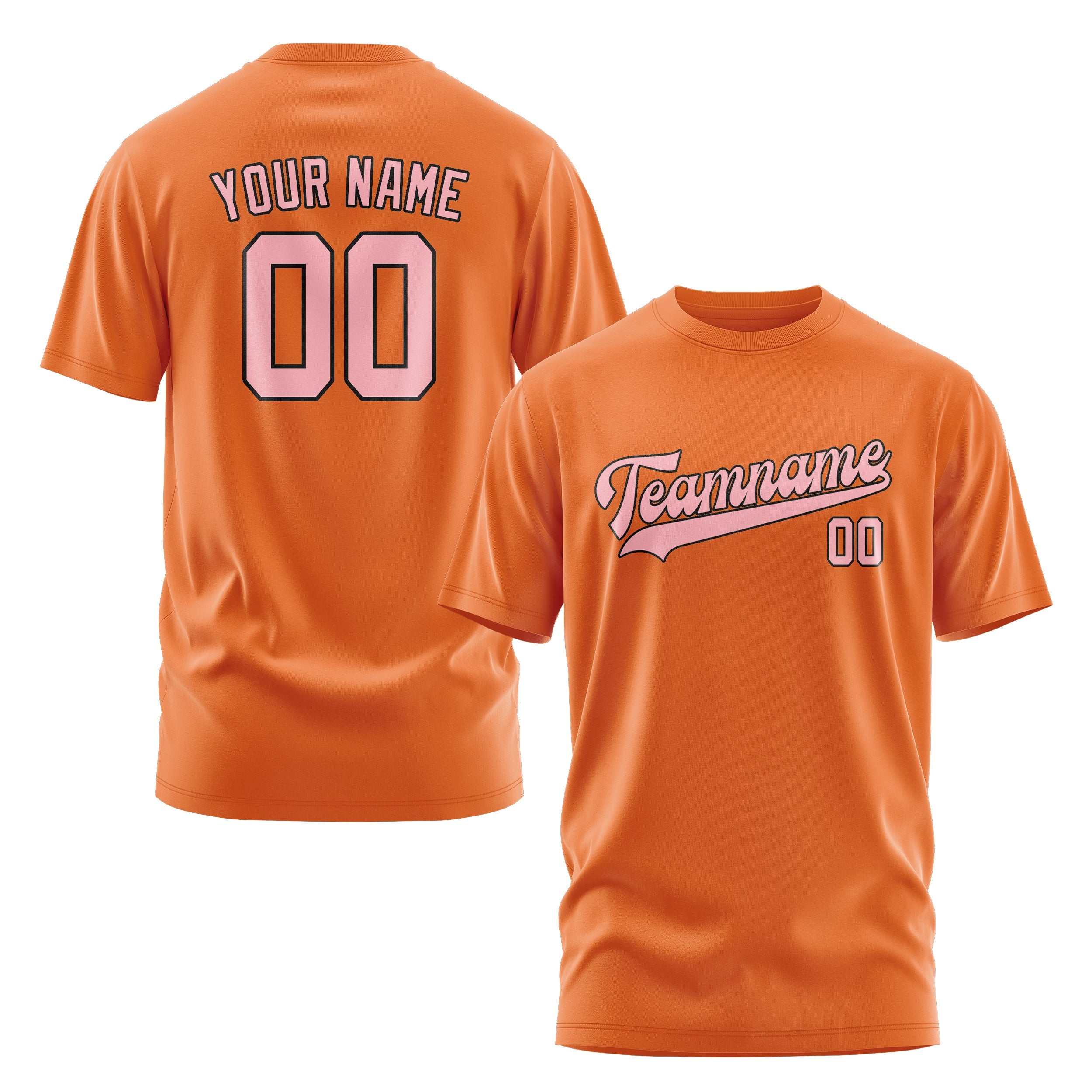 Custom Orange Light Pink T-Shirt