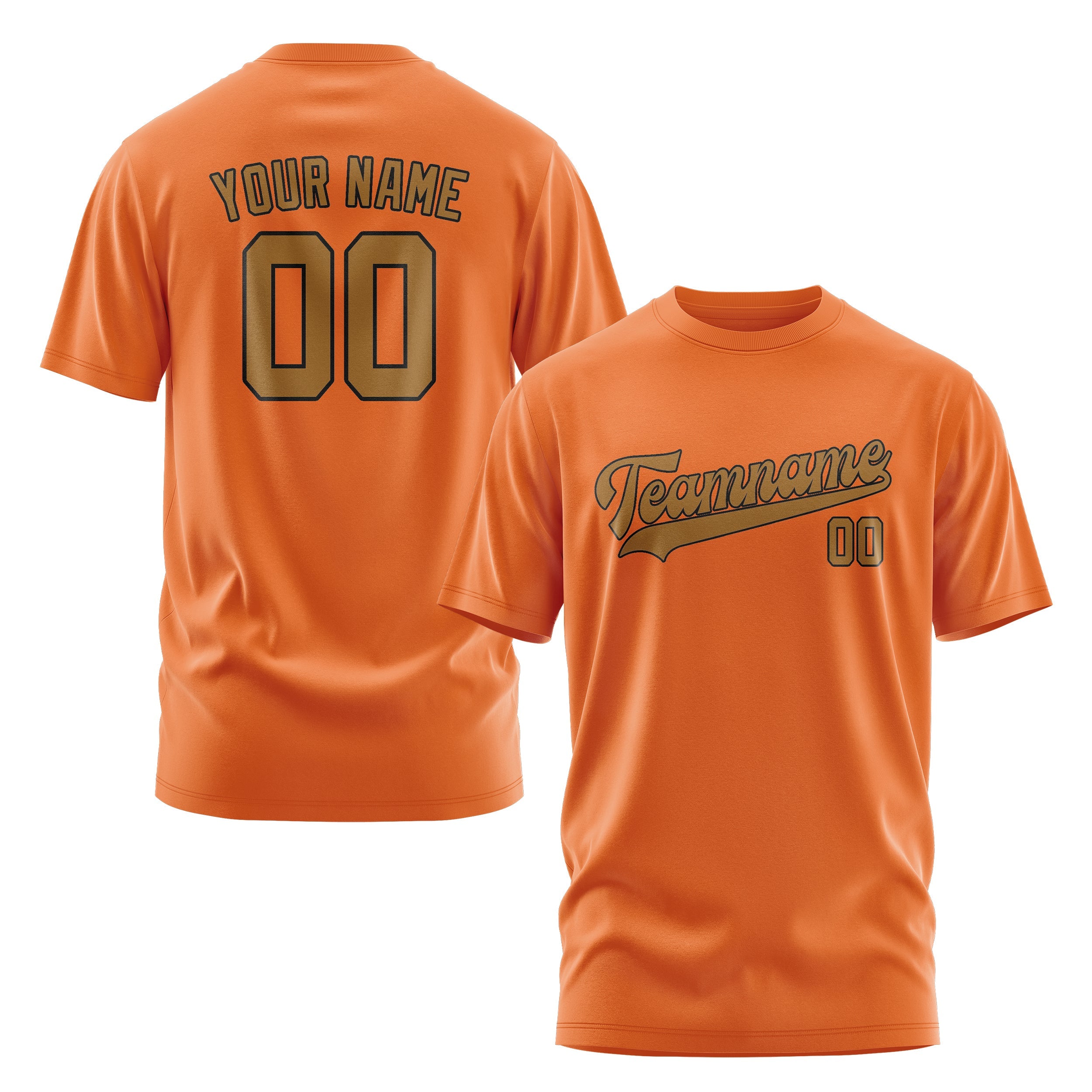 Custom Orange Khaki T-Shirt
