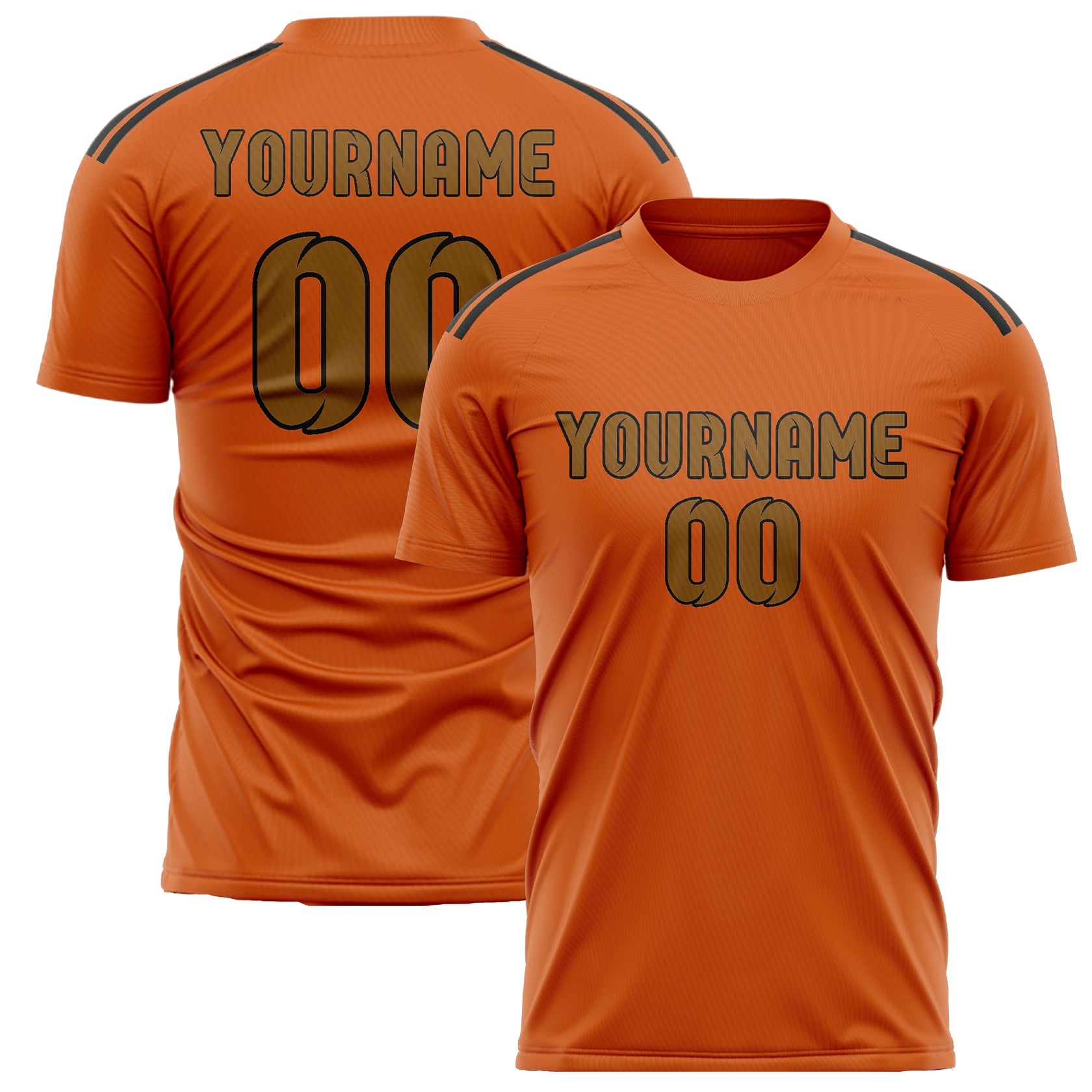 Custom Orange Khaki Soccer Jersey