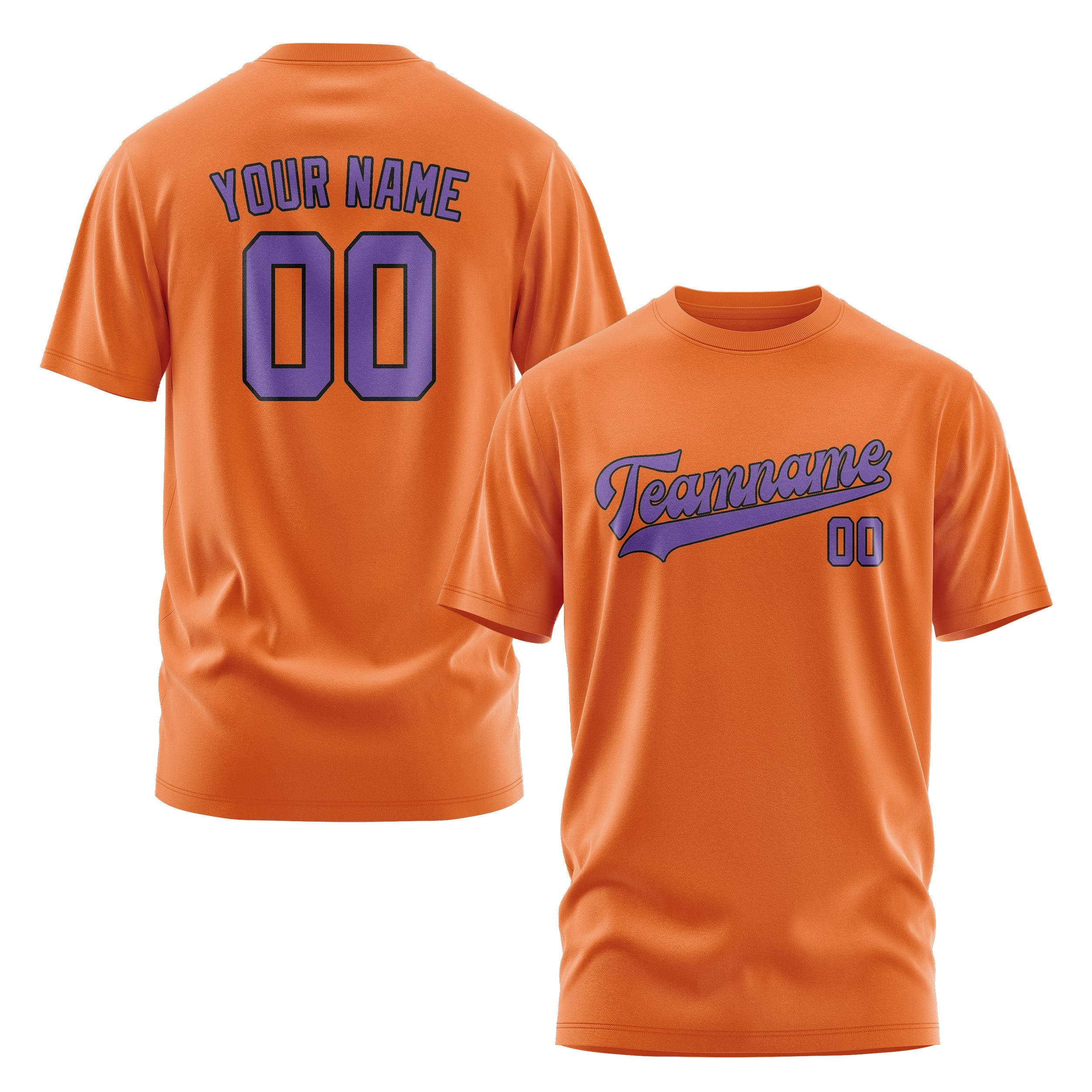 Custom Orange Light Purple T-Shirt