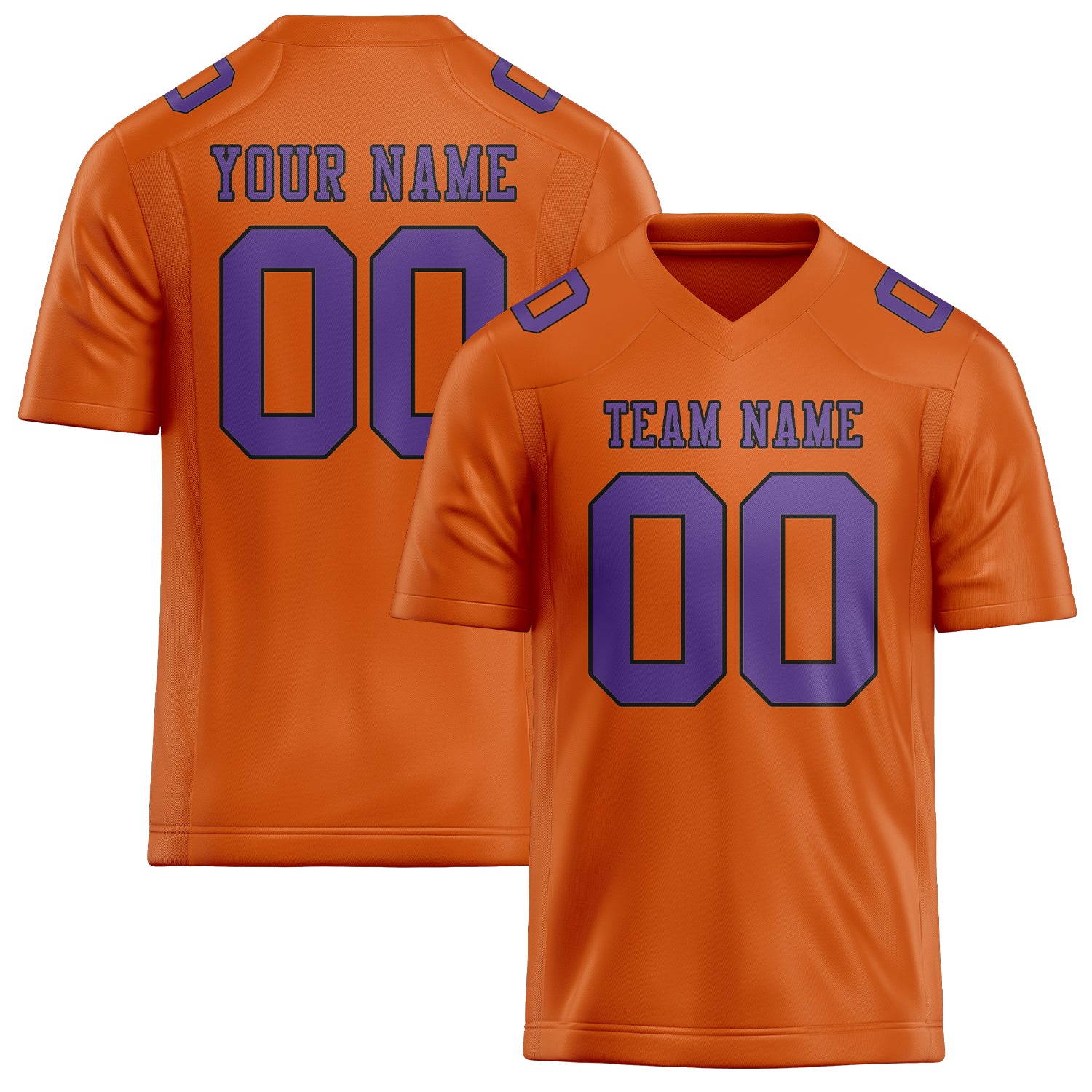 Custom Orange Light Purple Football Jersey