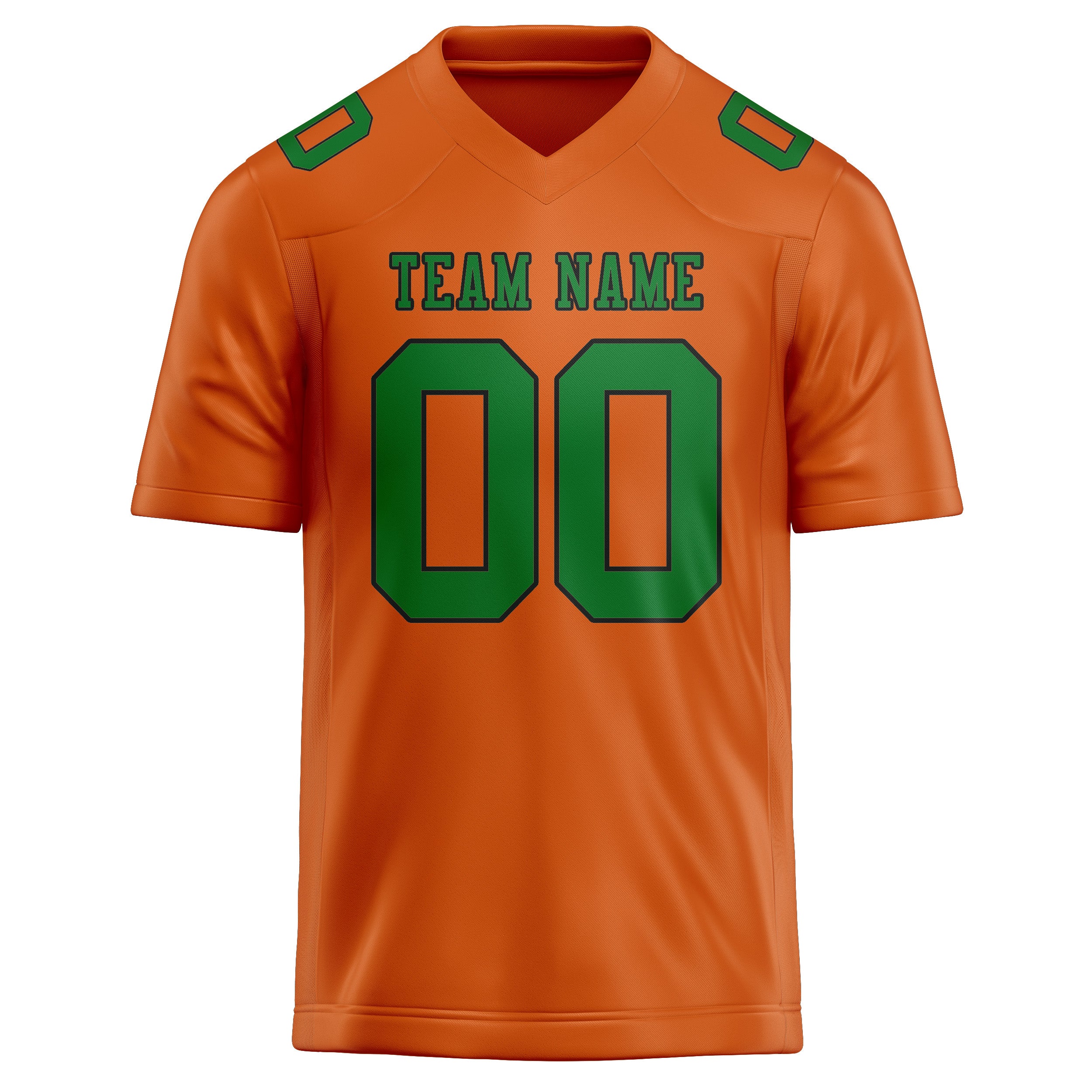 Custom Orange Emerald Green Football Jersey