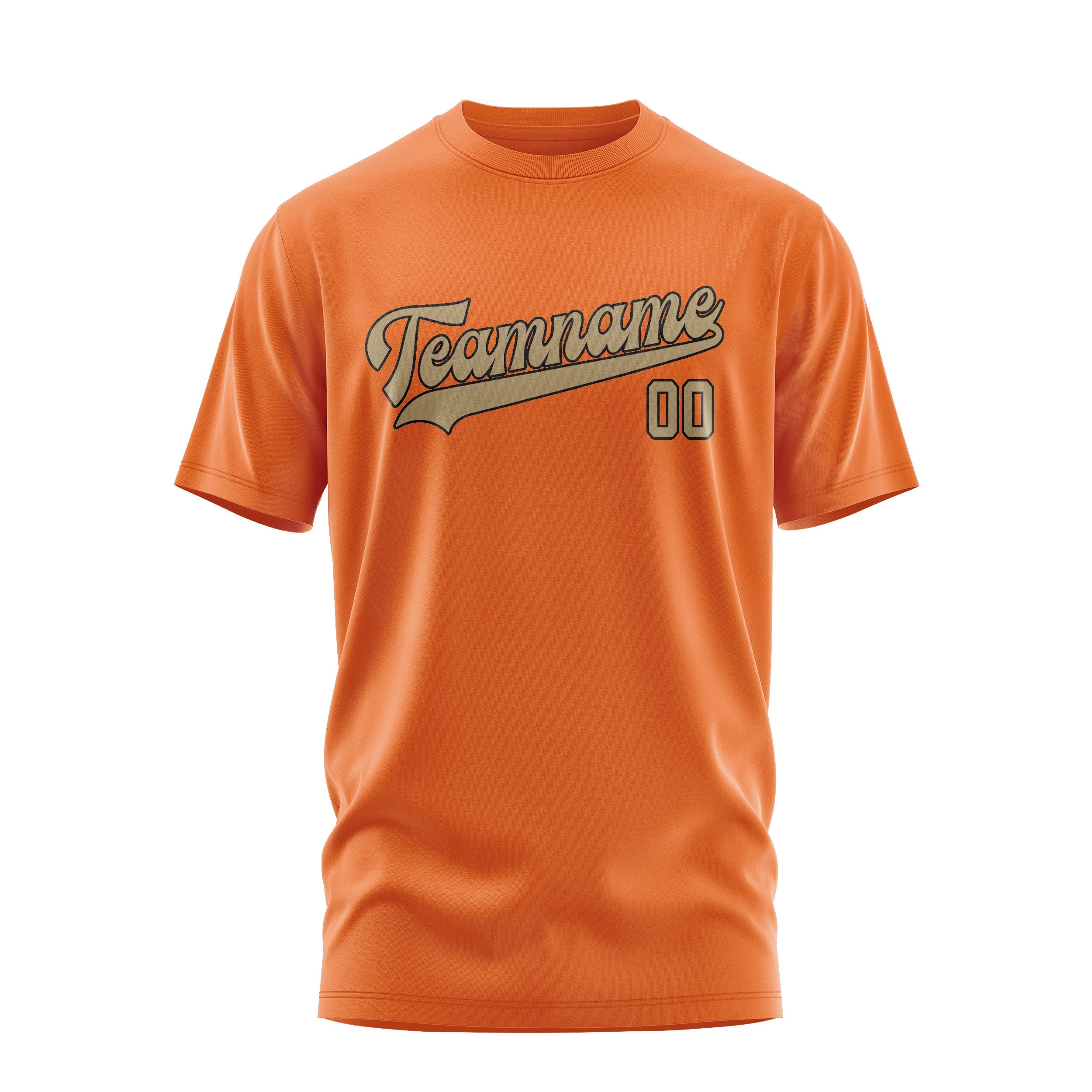 Custom Orange Light Khaki T-Shirt
