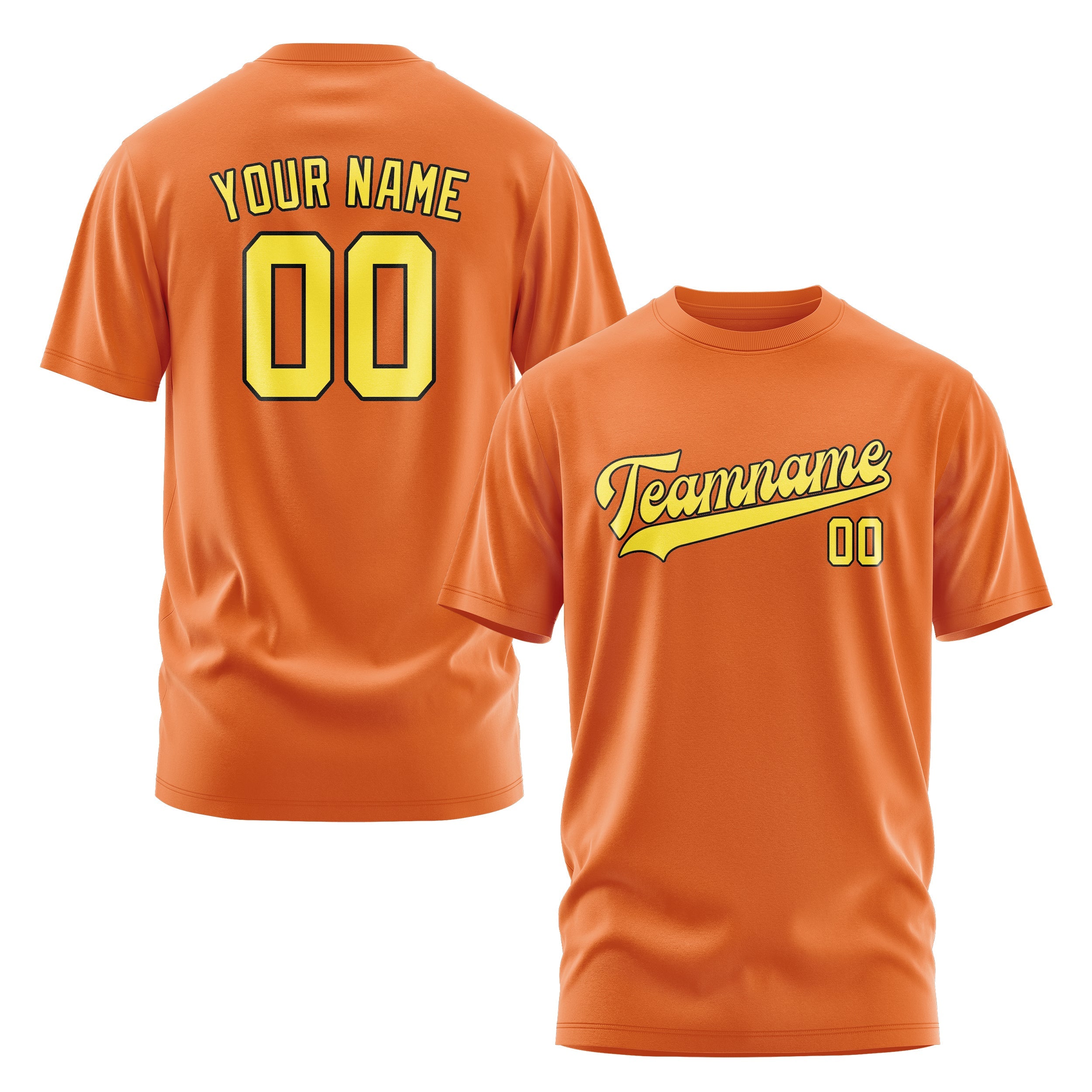 Custom Orange Light Yellow T-Shirt