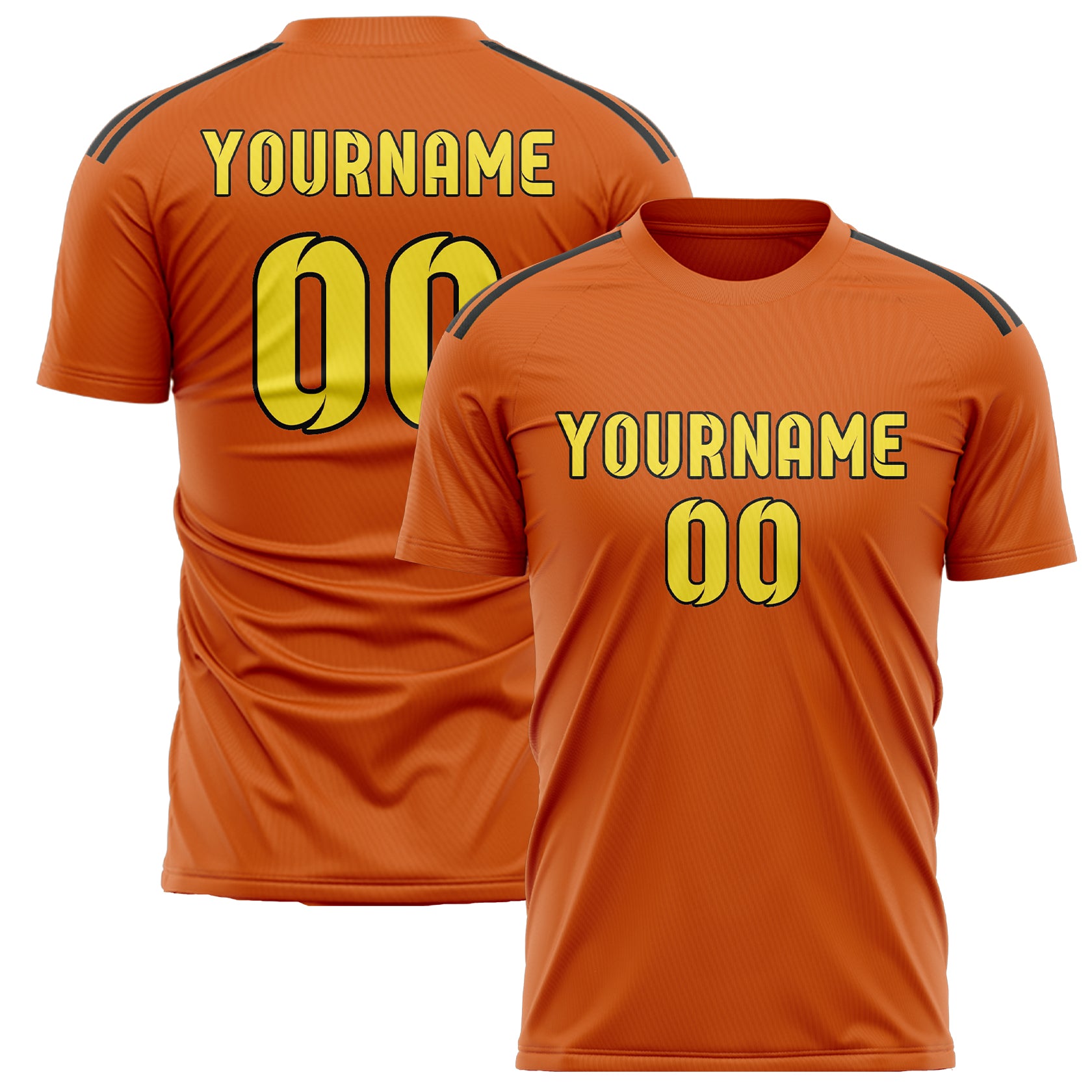 Custom Orange Light Yellow Soccer Jersey