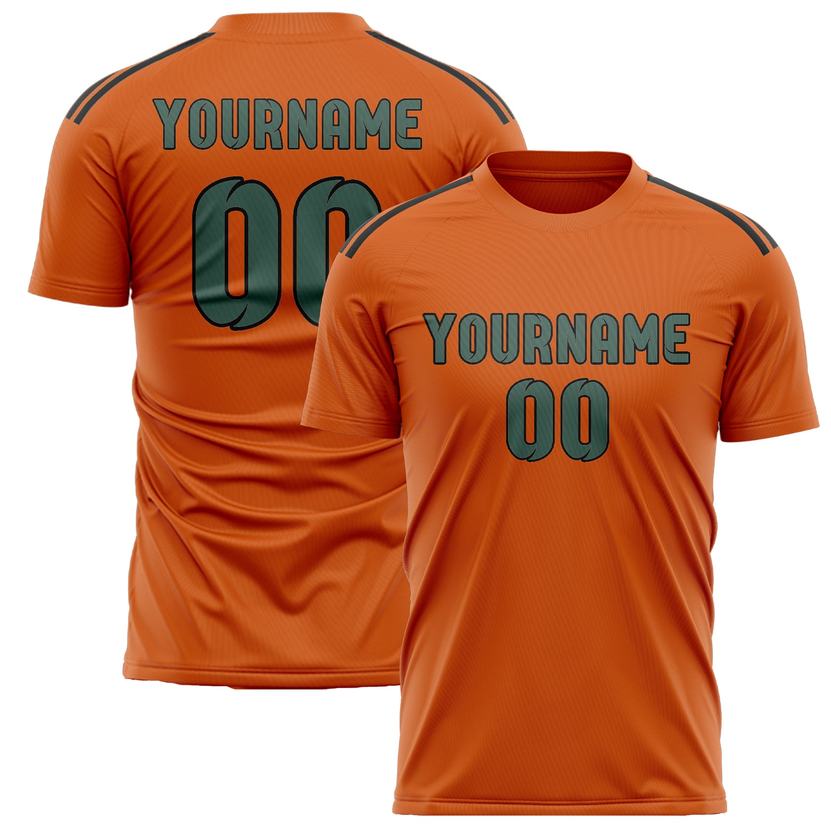 Custom Orange Blue Green Soccer Jersey