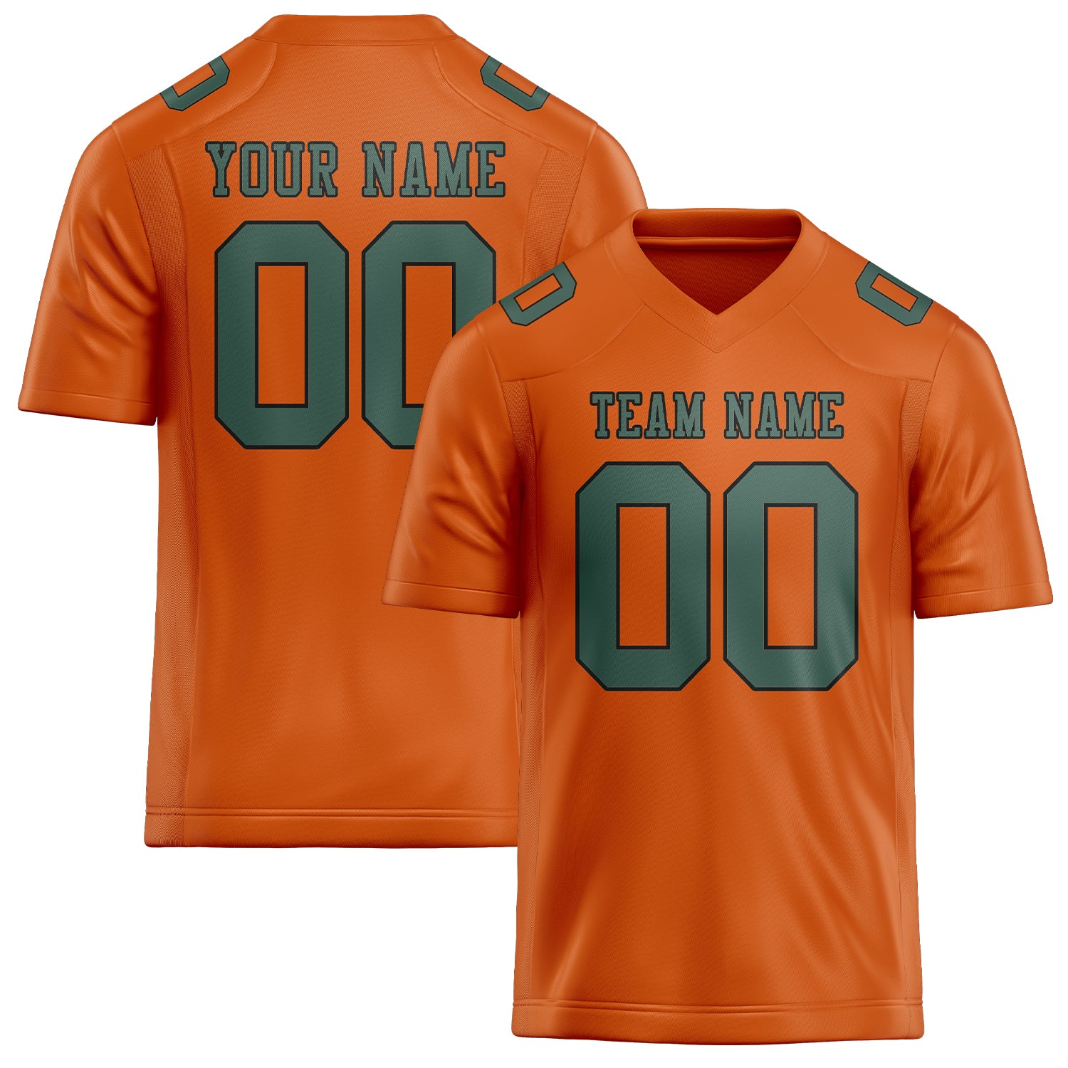 Custom Orange Blue Green Football Jersey