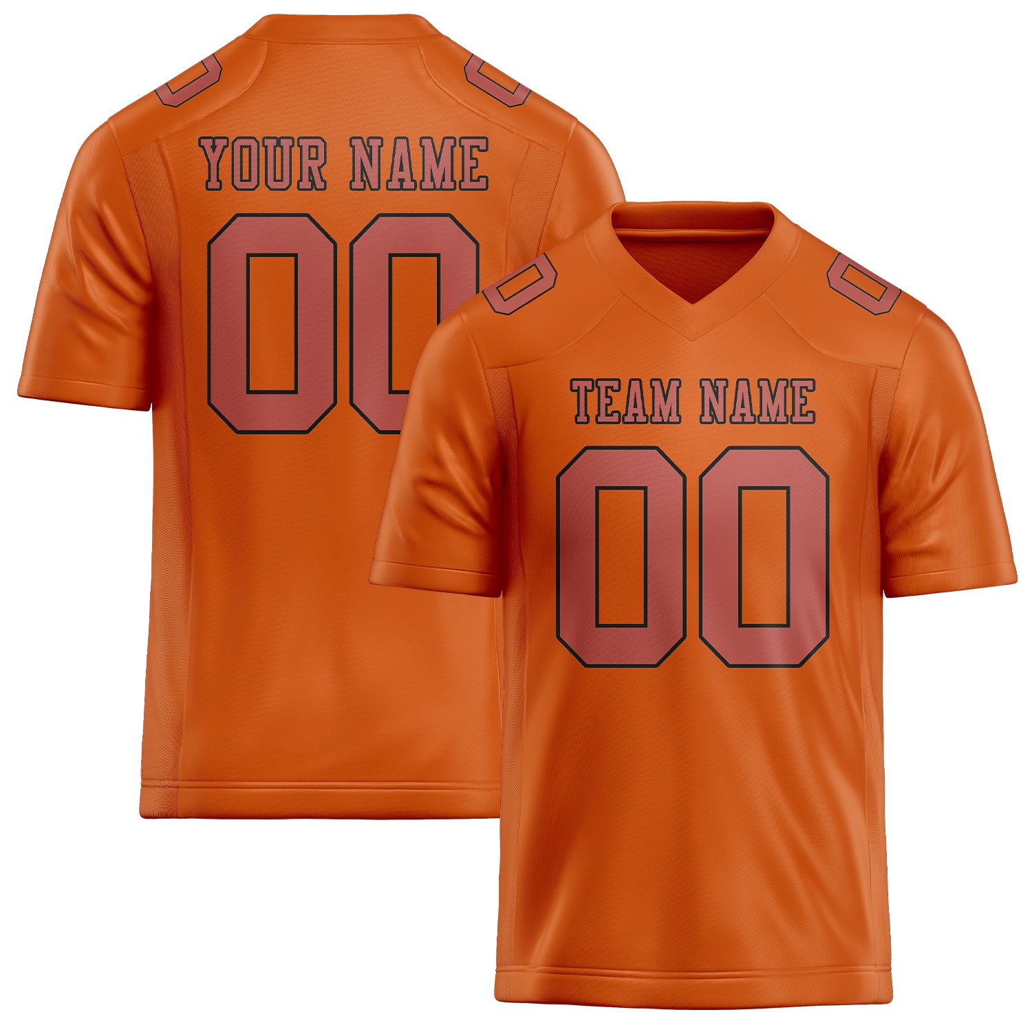 Custom Orange Copper Rose Football Jersey