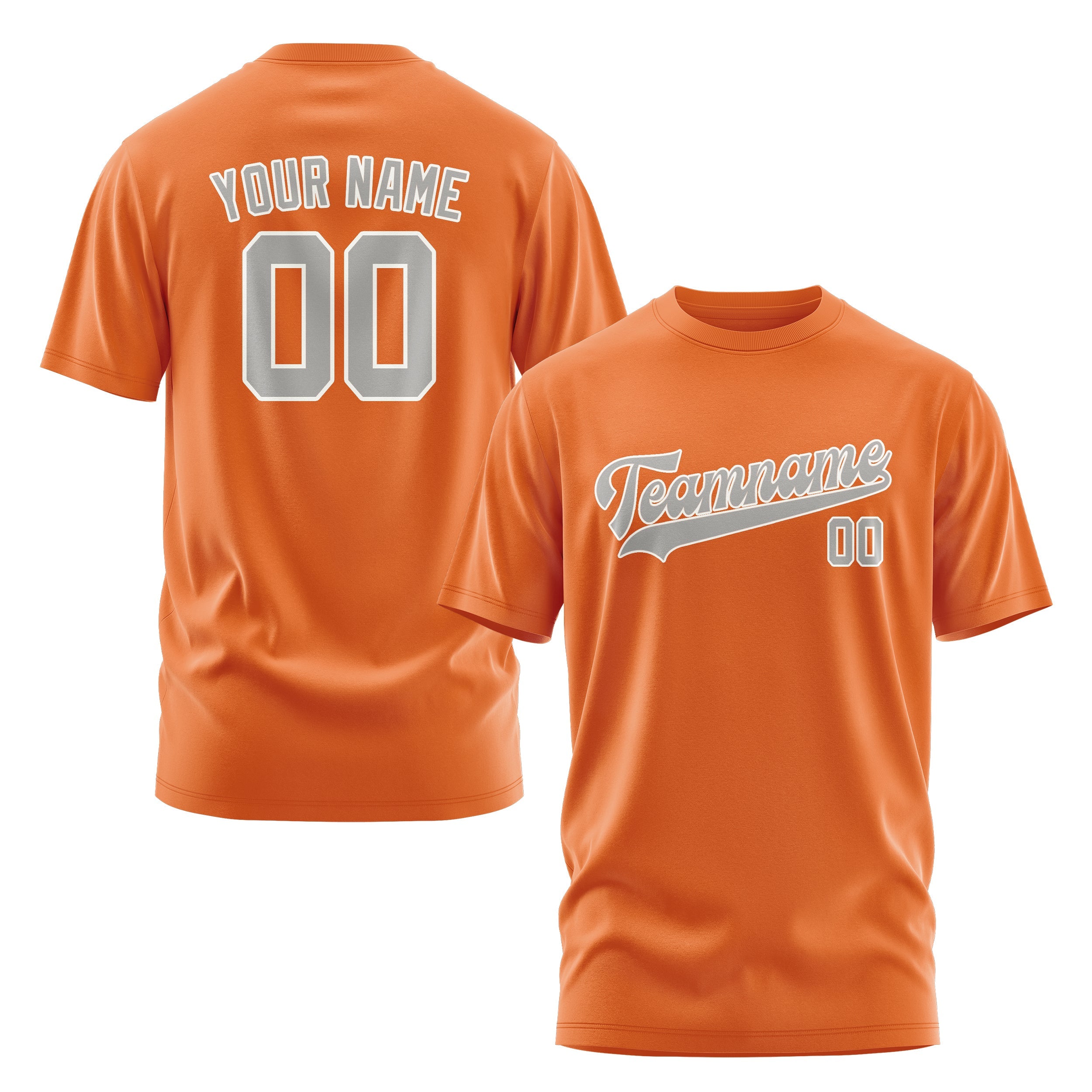 Custom Orange Gray T-Shirt