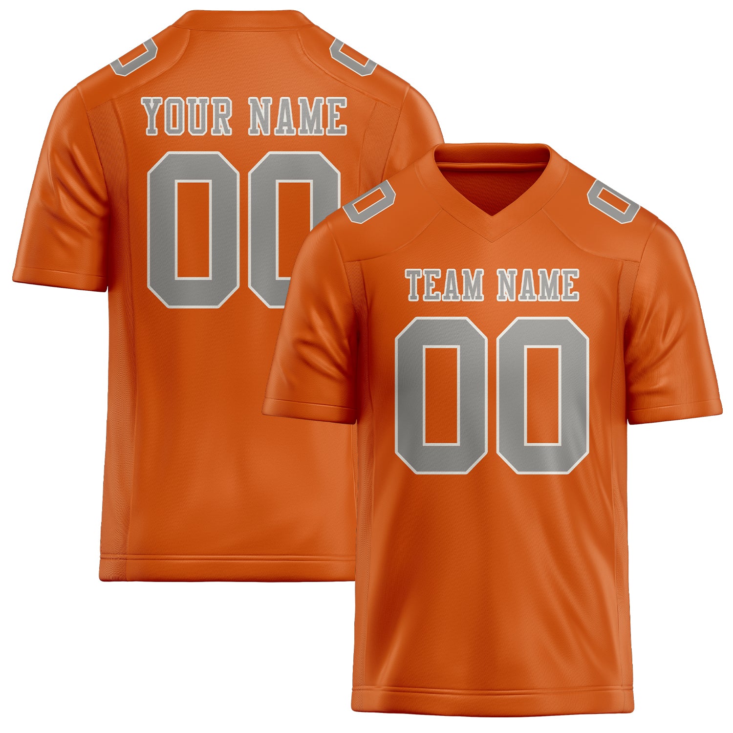Custom Orange Gray Football Jersey