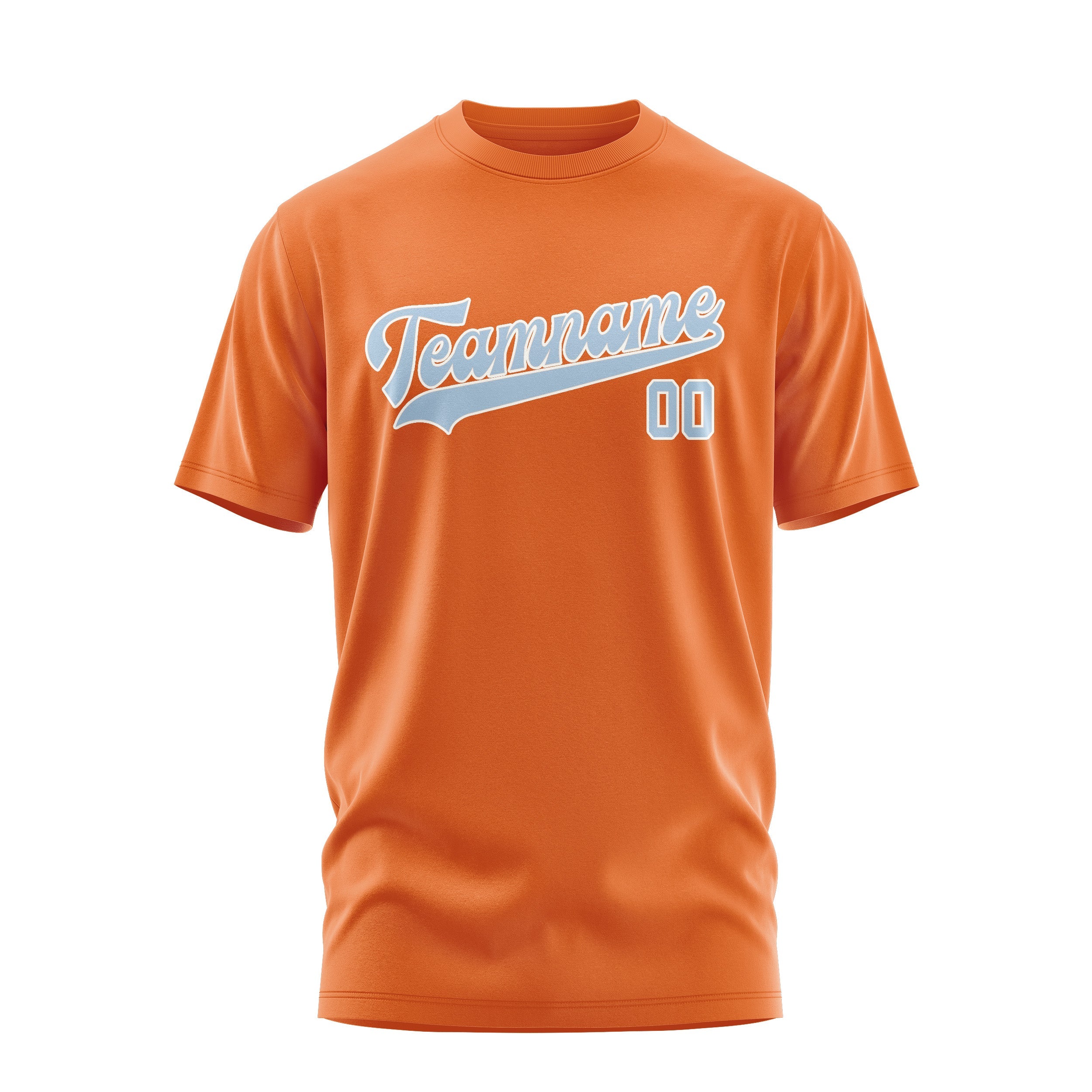 Custom Orange Light Blue T-Shirt