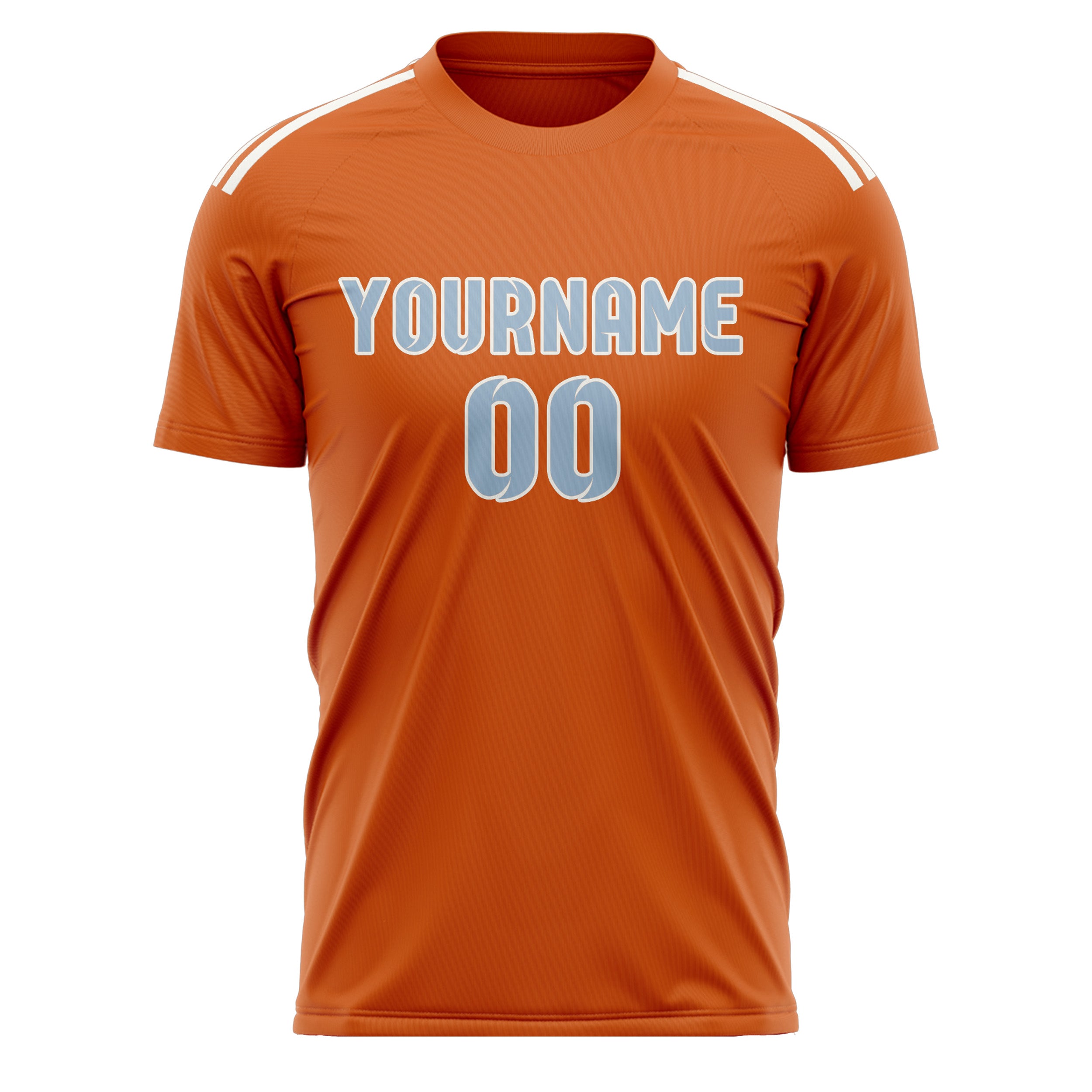 Custom Orange Light Blue Soccer Jersey