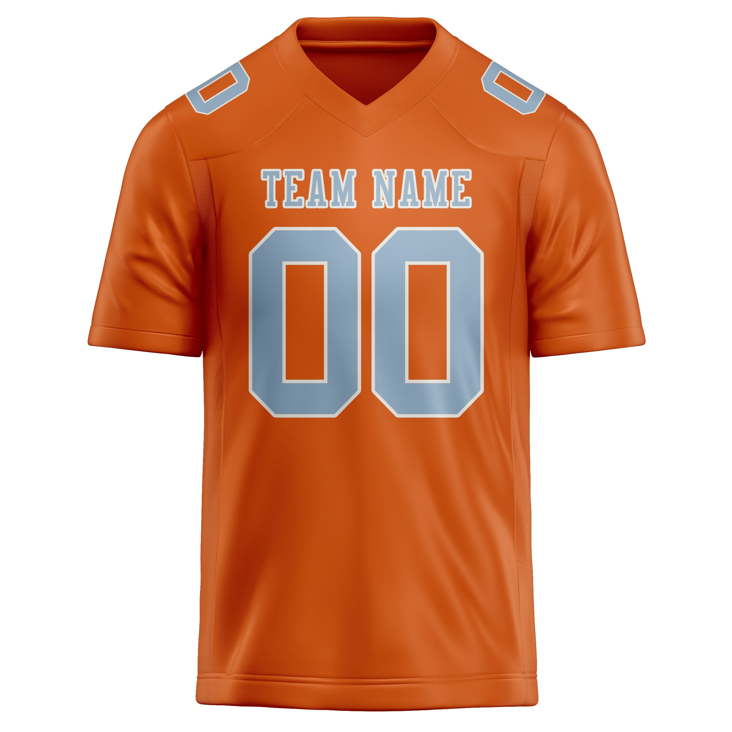 Custom Orange Light Blue Football Jersey