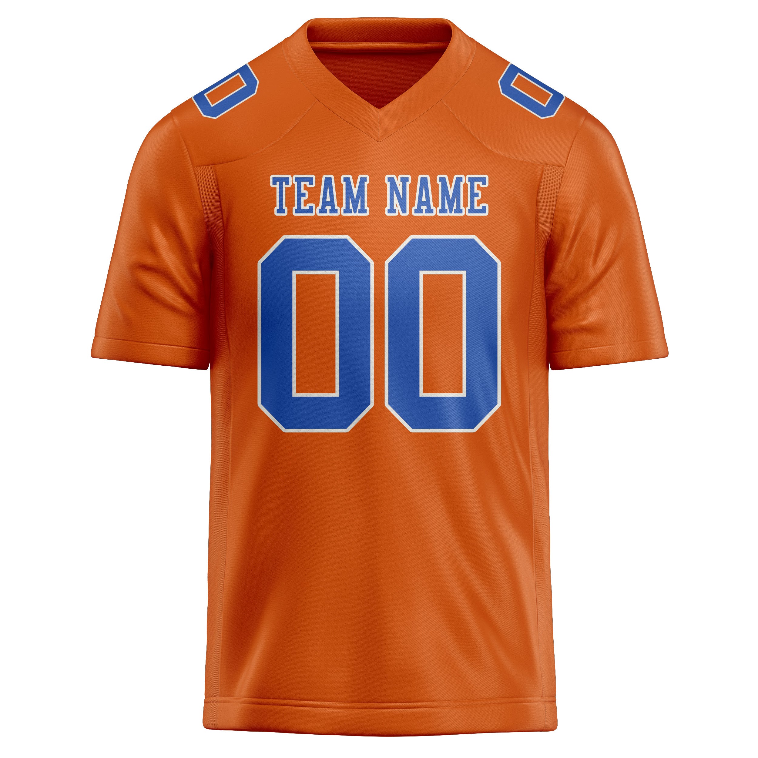 Custom Orange Sky Blue Football Jersey