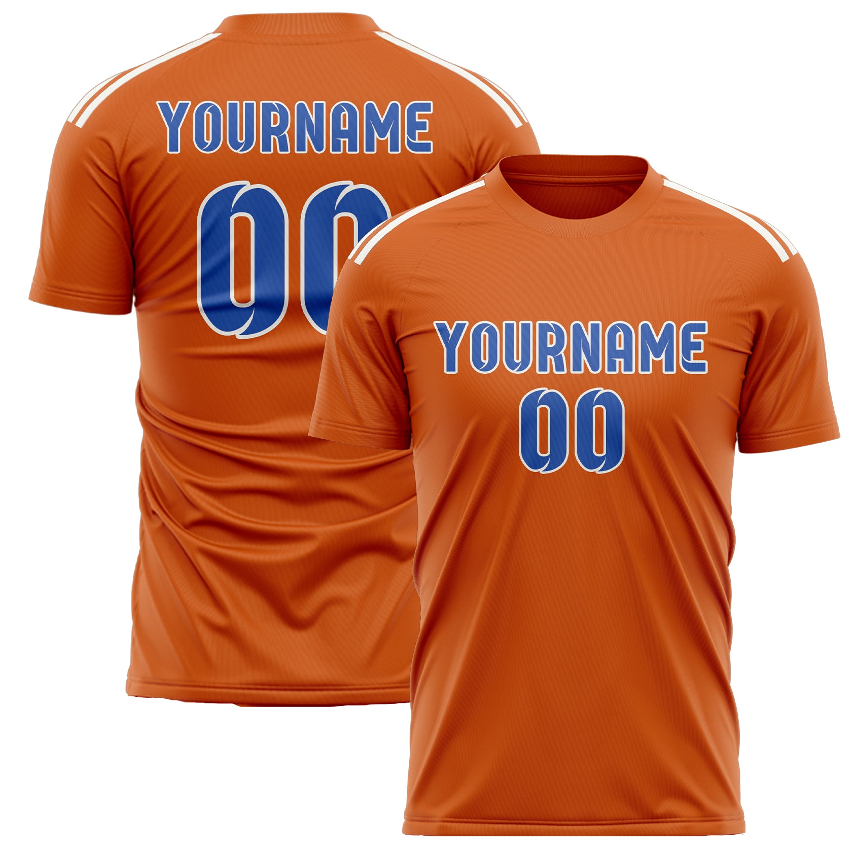 Custom Orange Sky Blue Soccer Jersey