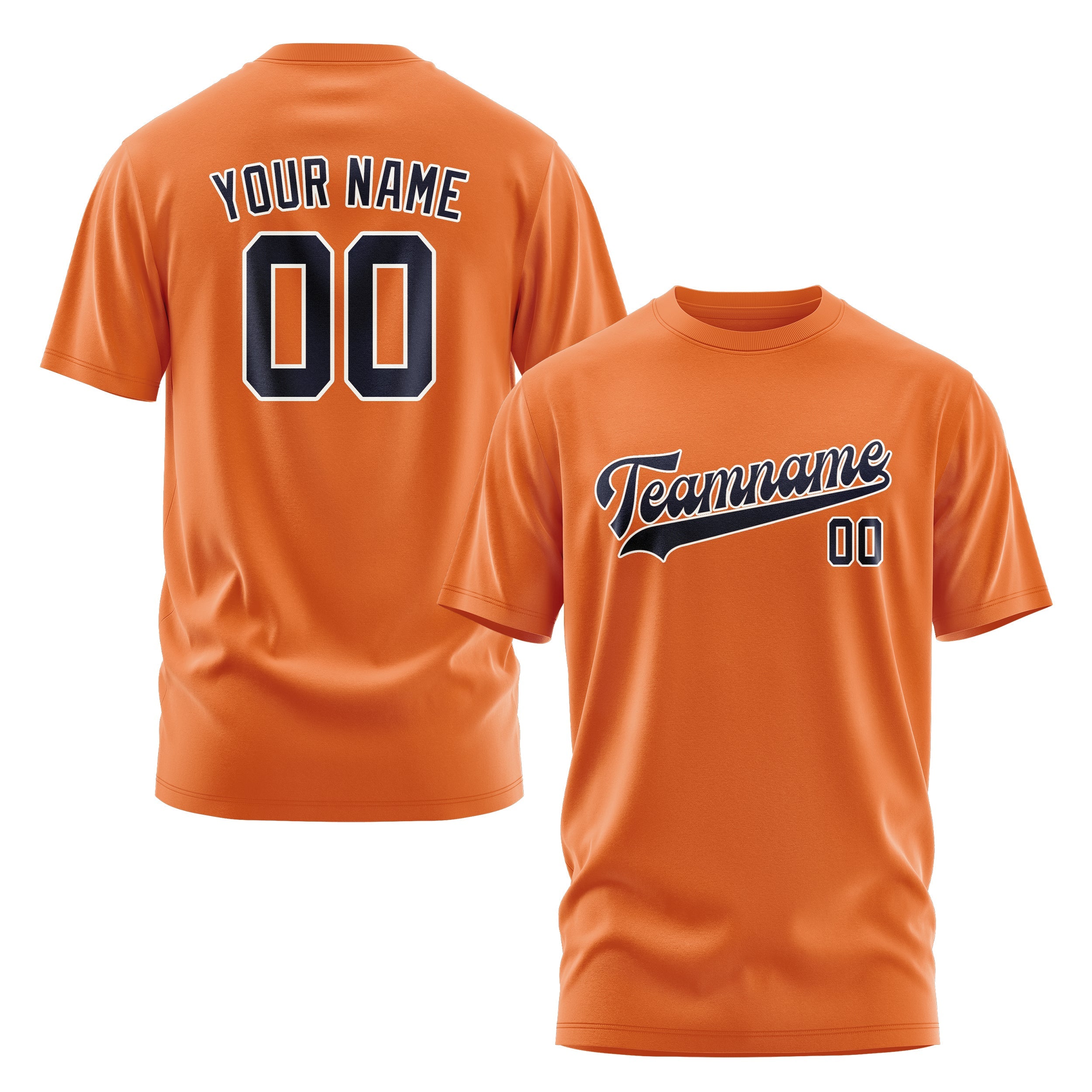 Custom Orange Navy T-Shirt