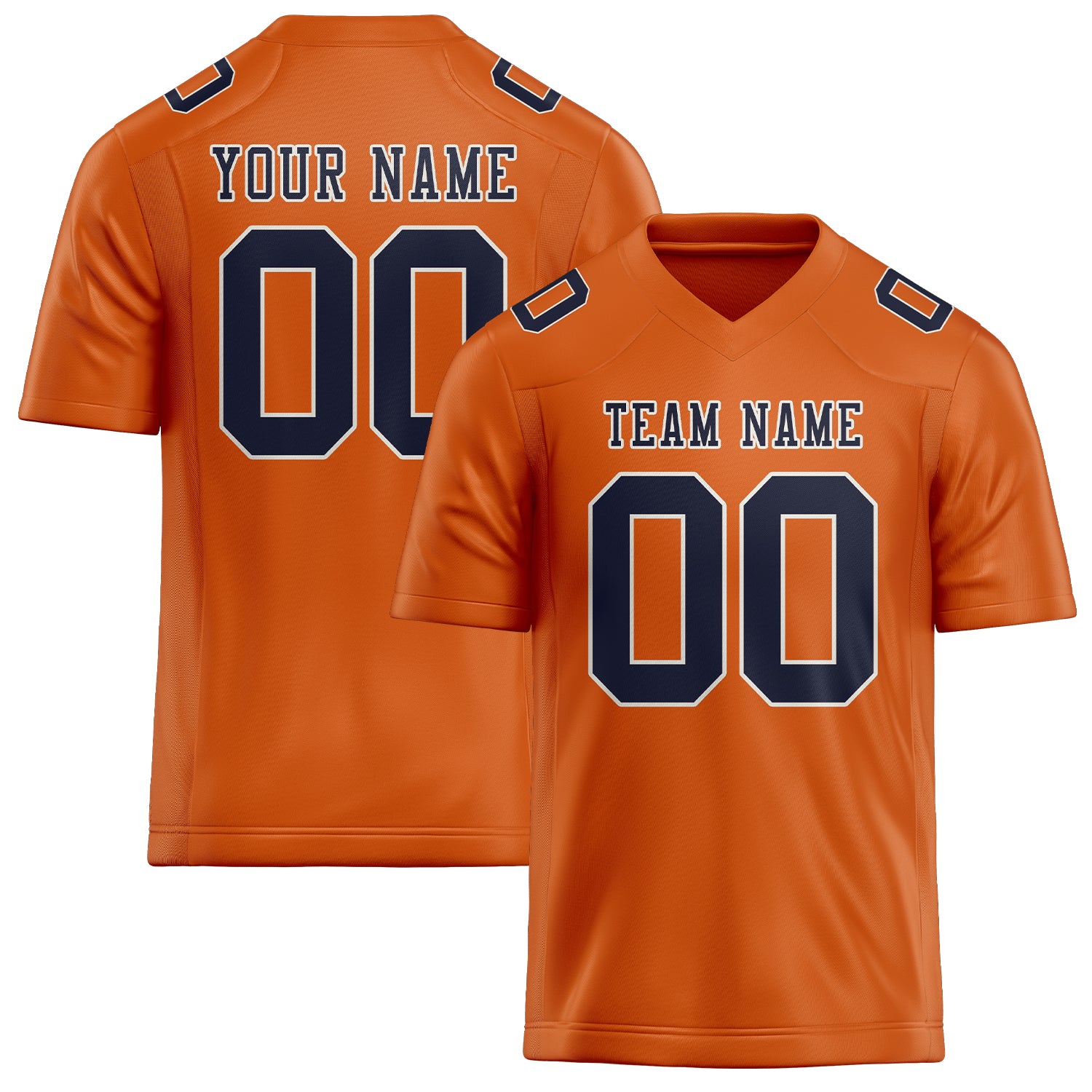 Custom Orange Navy Football Jersey