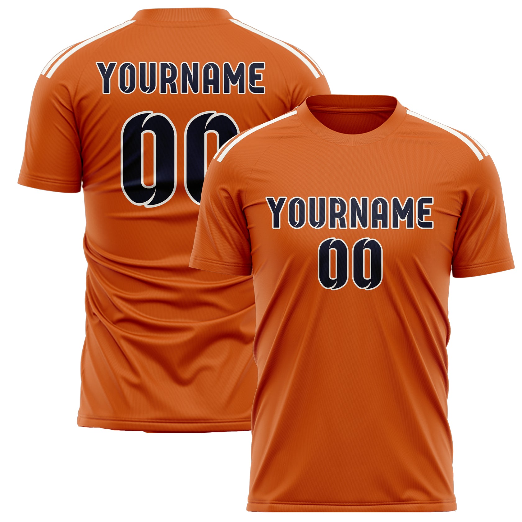 Custom Orange Navy Soccer Jersey