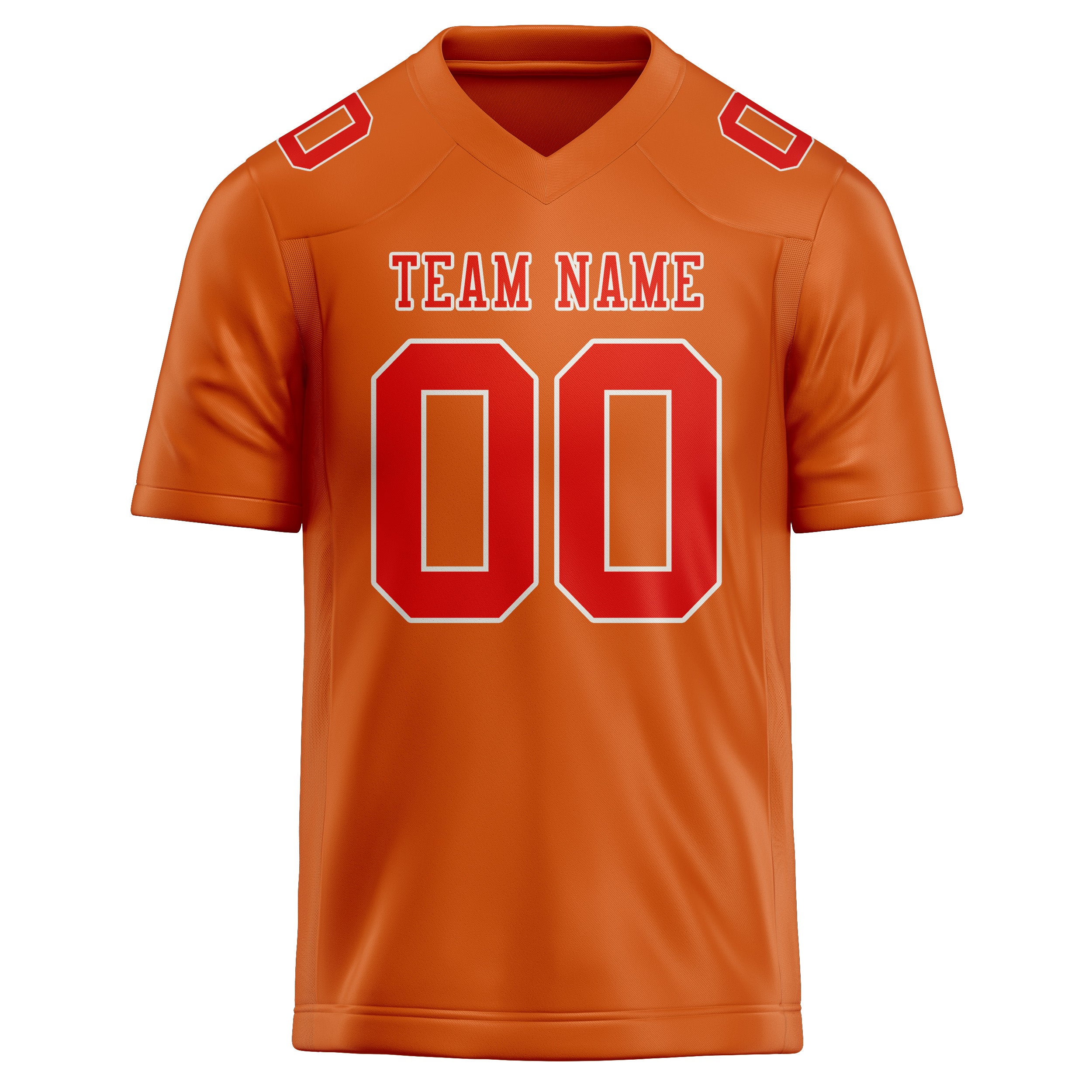 Custom Orange Orange Red Football Jersey