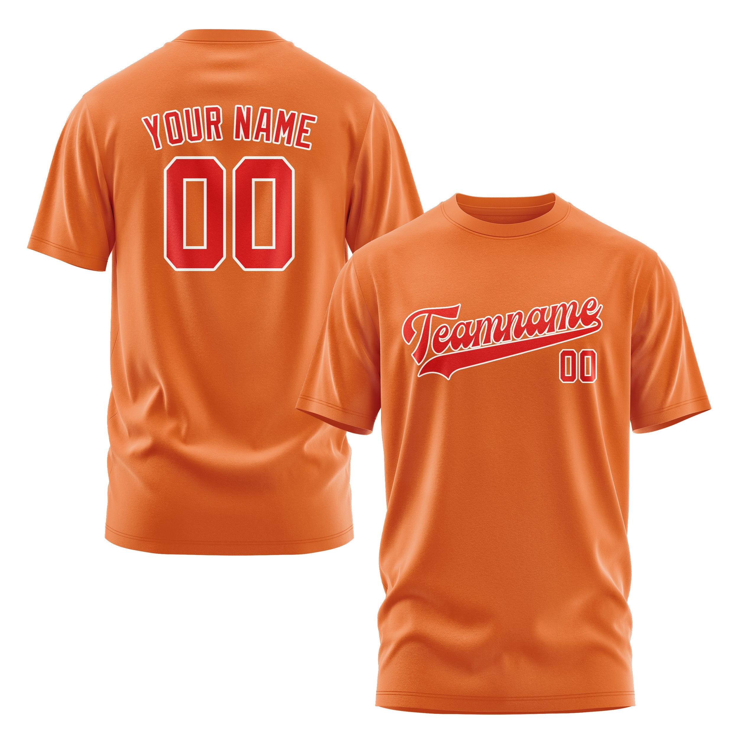 Custom Orange Orange Red T-Shirt