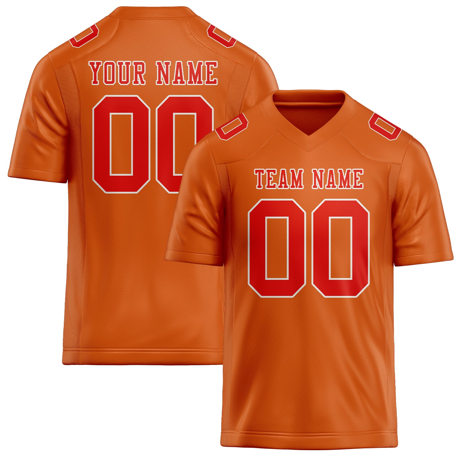 Custom Orange Orange Red Football Jersey