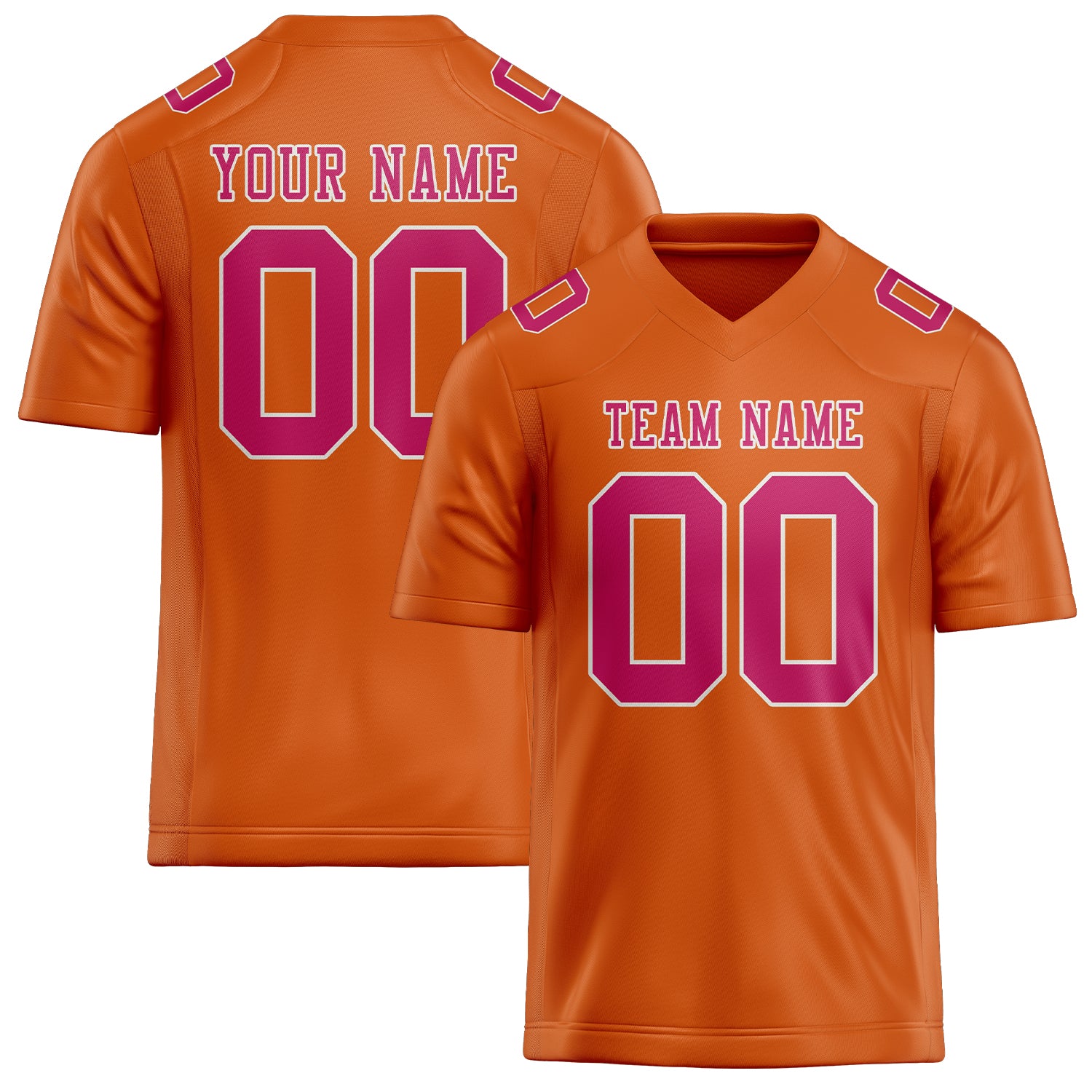 Custom Orange Pink Football Jersey