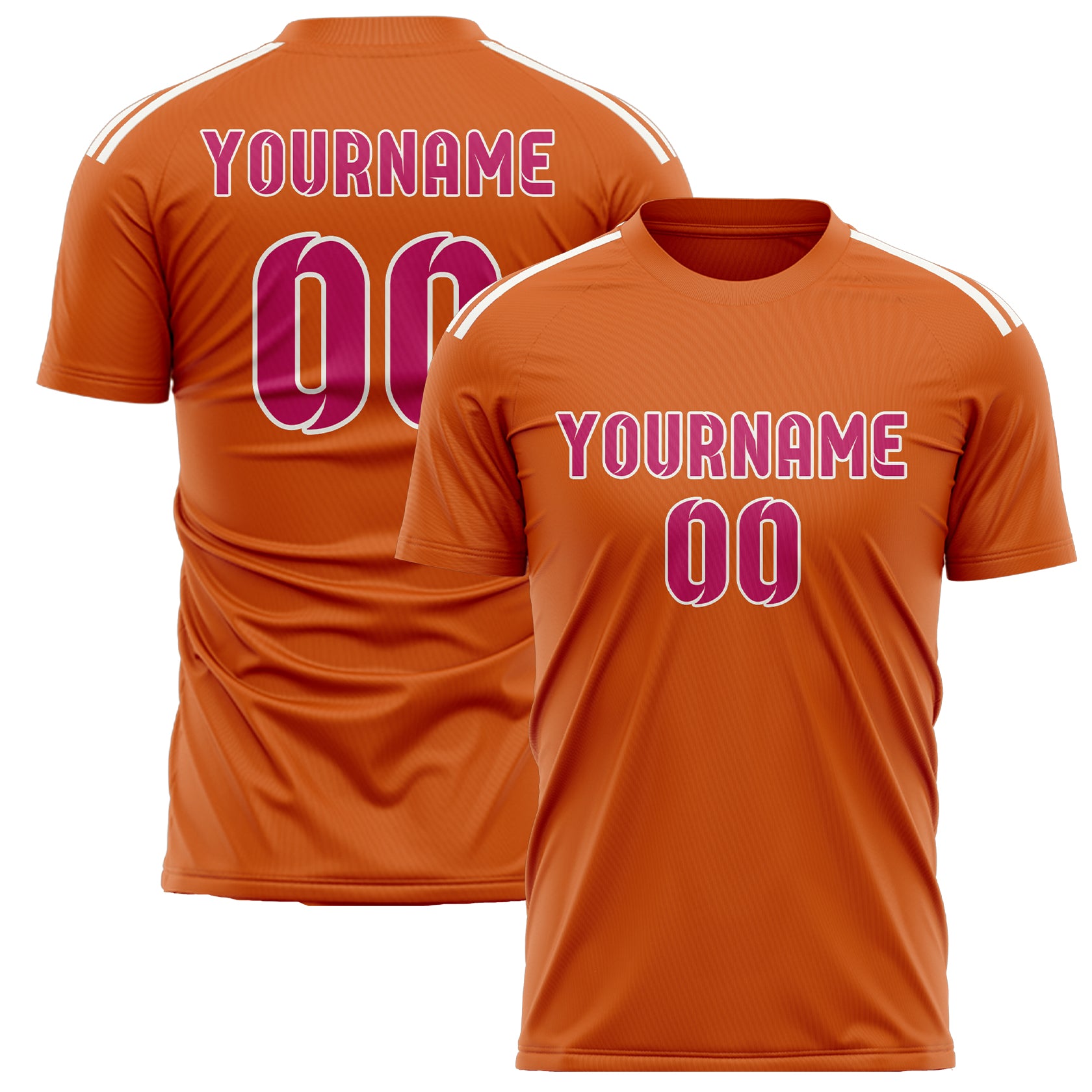 Custom Orange Pink Soccer Jersey