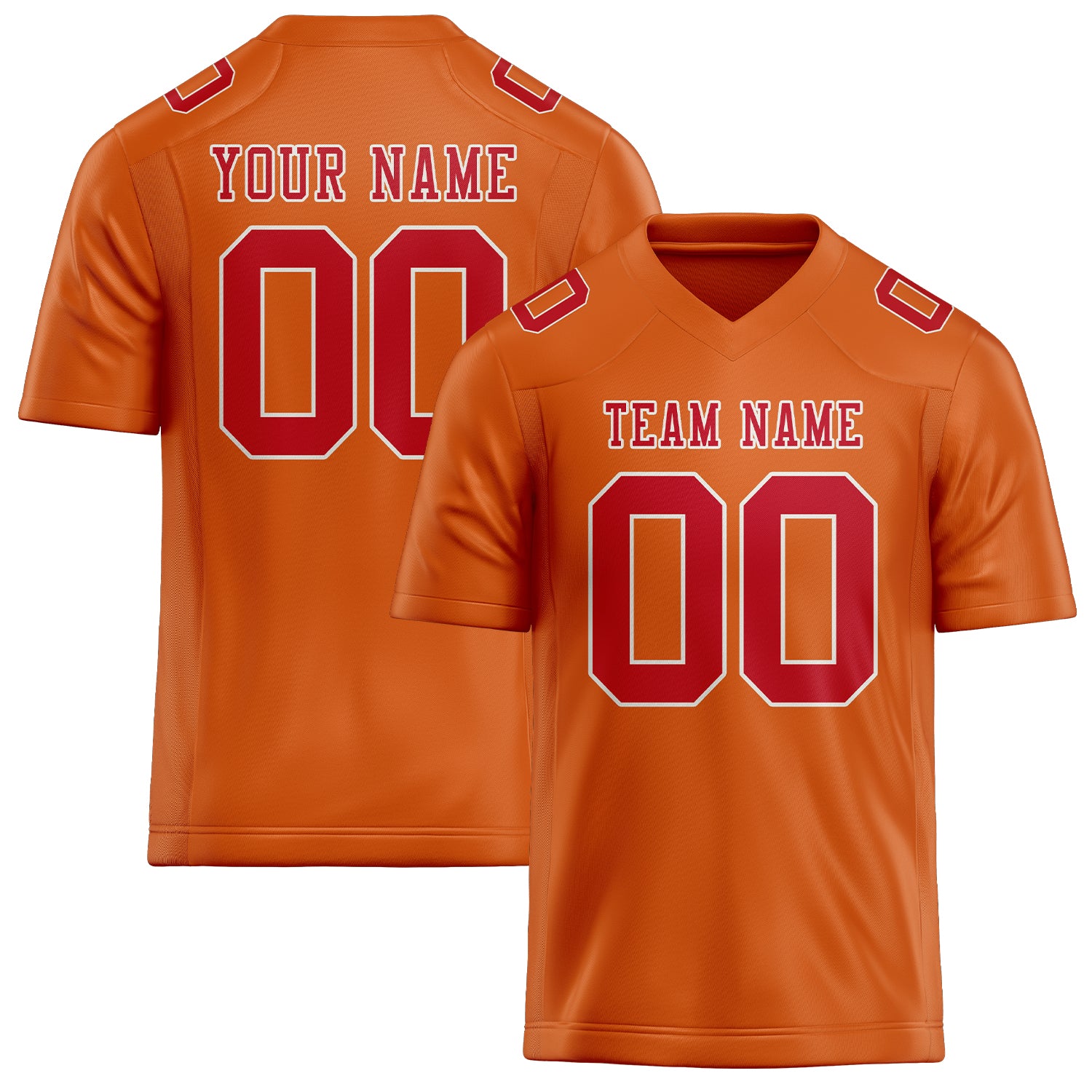 Custom Orange Red Football Jersey