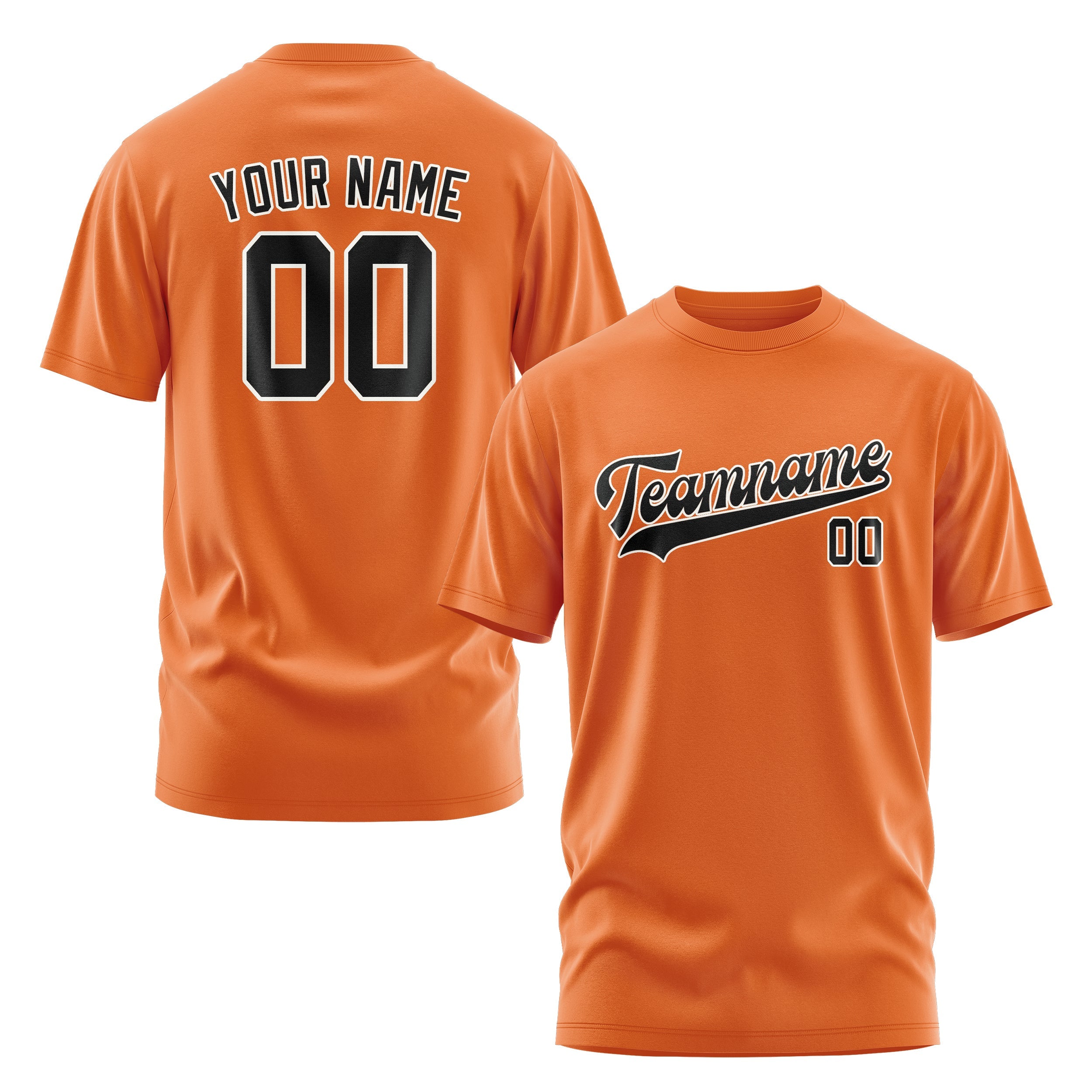 Custom Orange Black T-Shirt