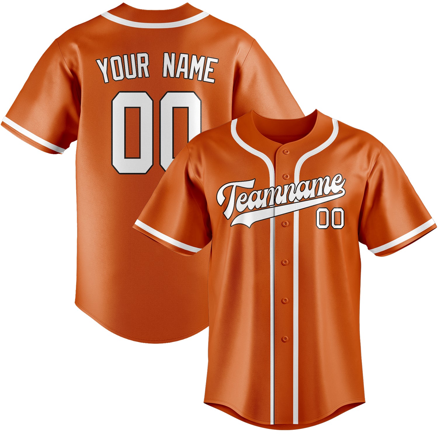 Custom Orange White Baseball Jersey