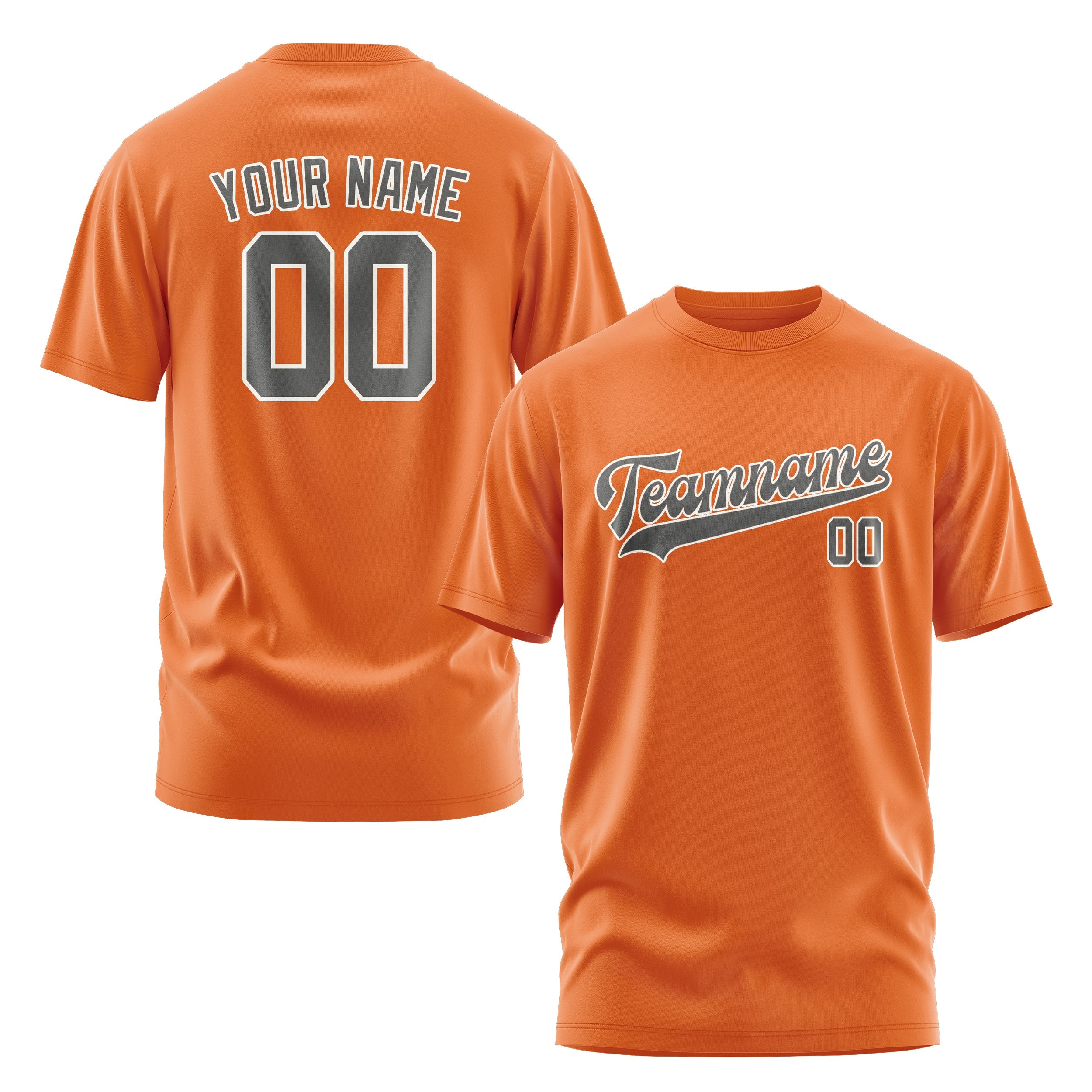 Custom Orange Dark Grey T-Shirt