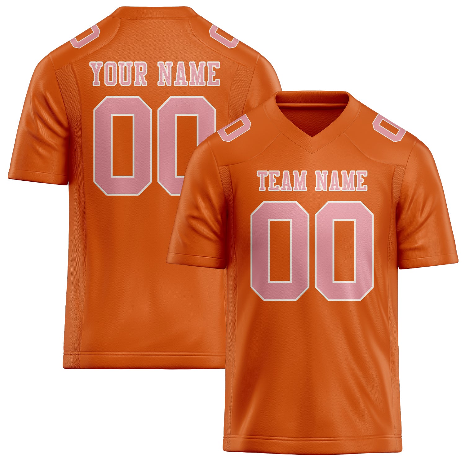 Custom Orange Light Pink Football Jersey