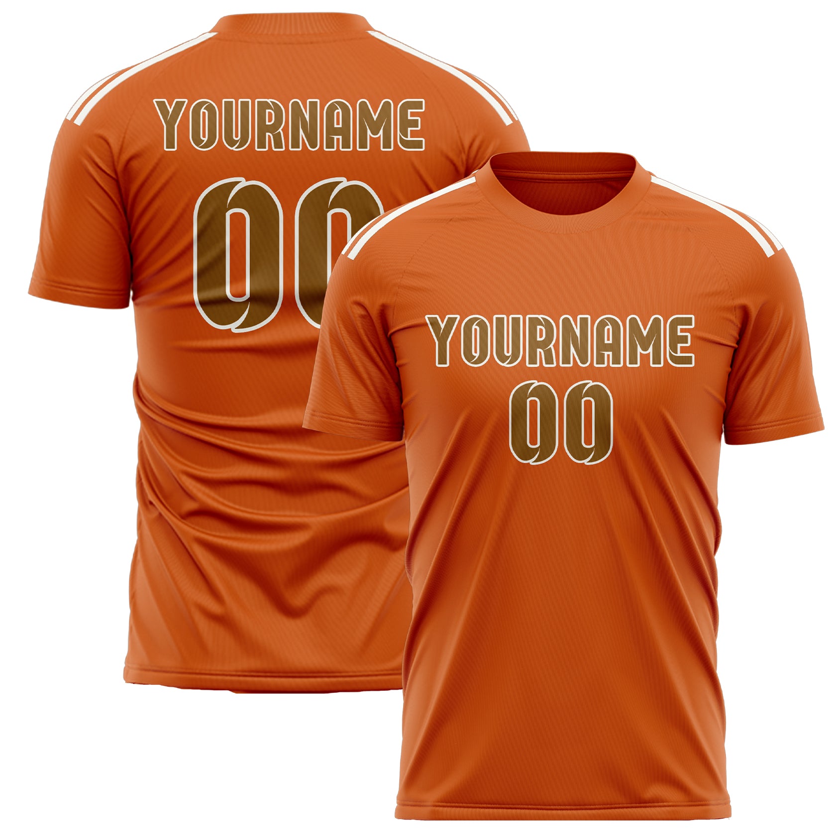 Custom Orange Khaki Soccer Jersey