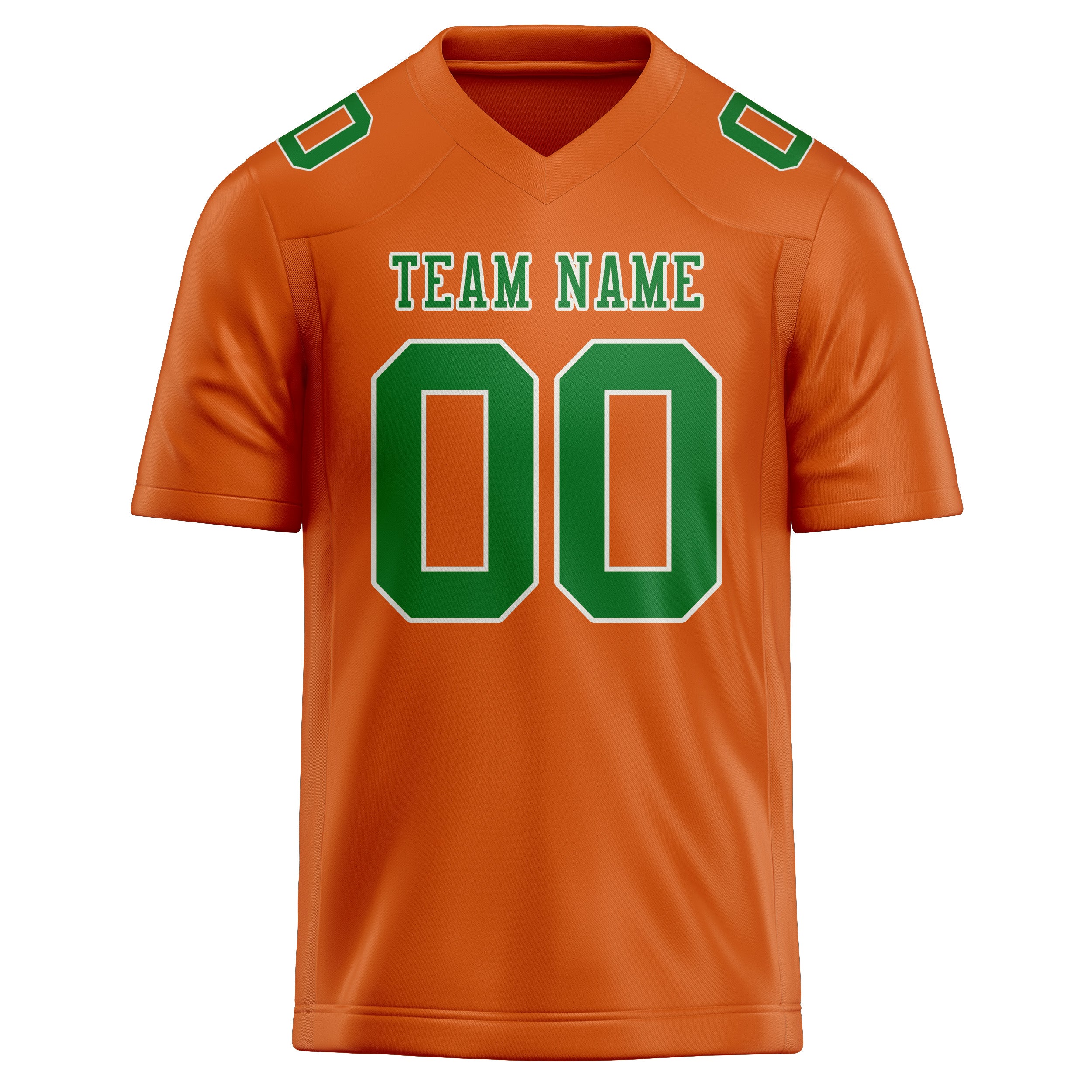 Custom Orange Emerald Green Football Jersey