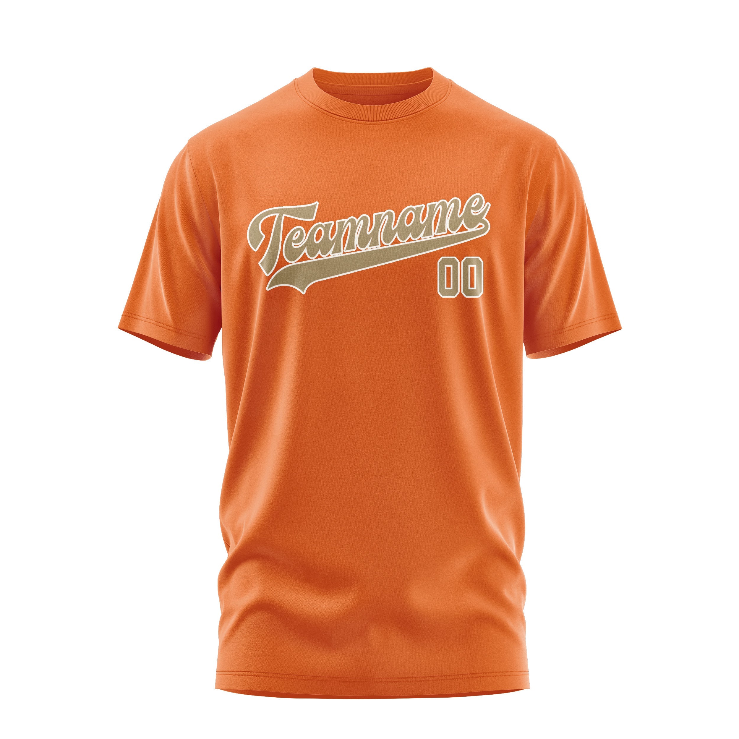 Custom Orange Light Khaki T-Shirt