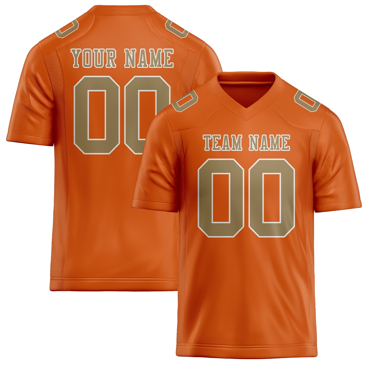 Custom Orange Light Khaki Football Jersey