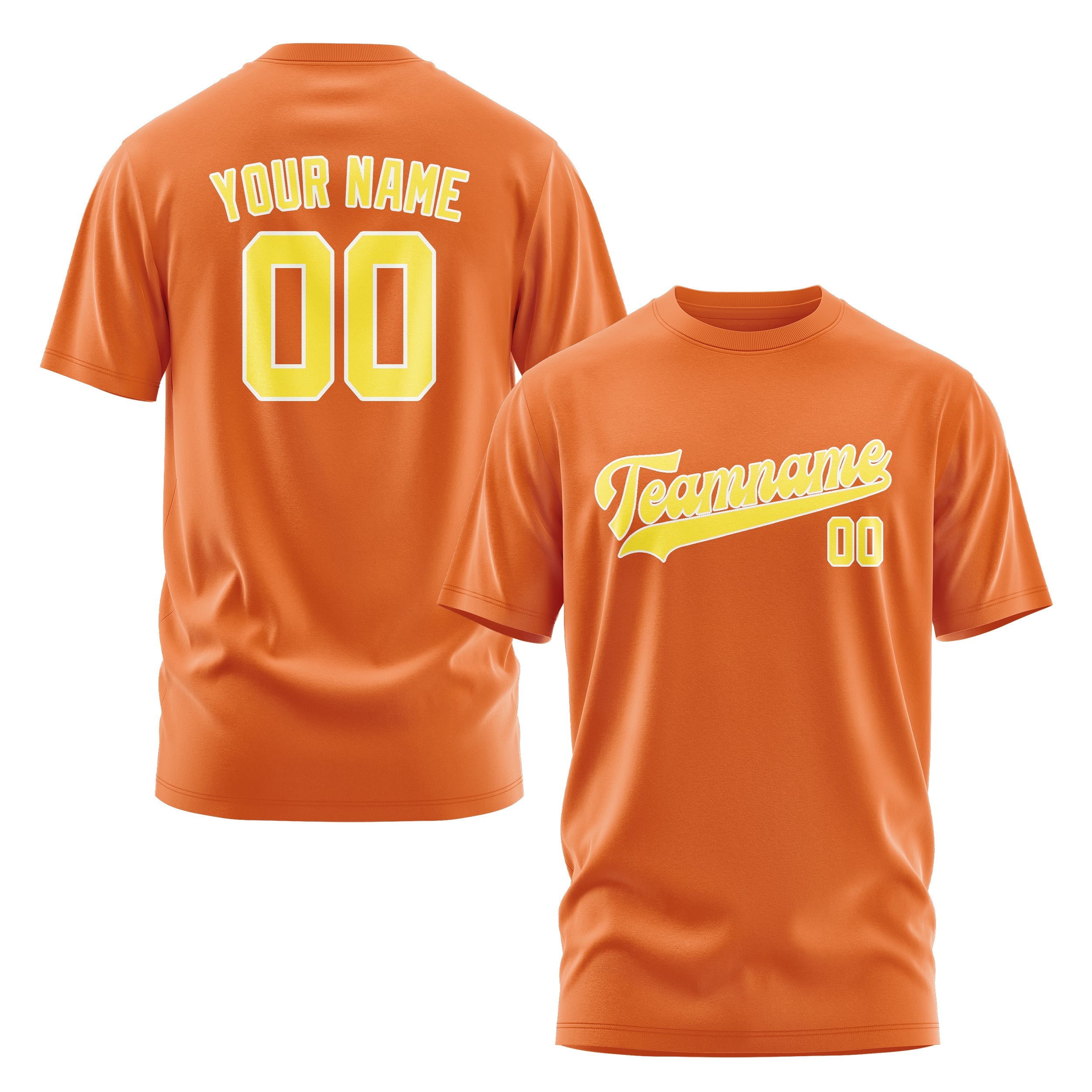 Custom Orange Light Yellow T-Shirt