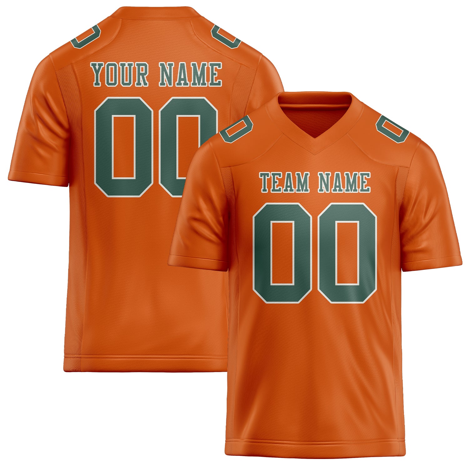 Custom Orange Blue Green Football Jersey