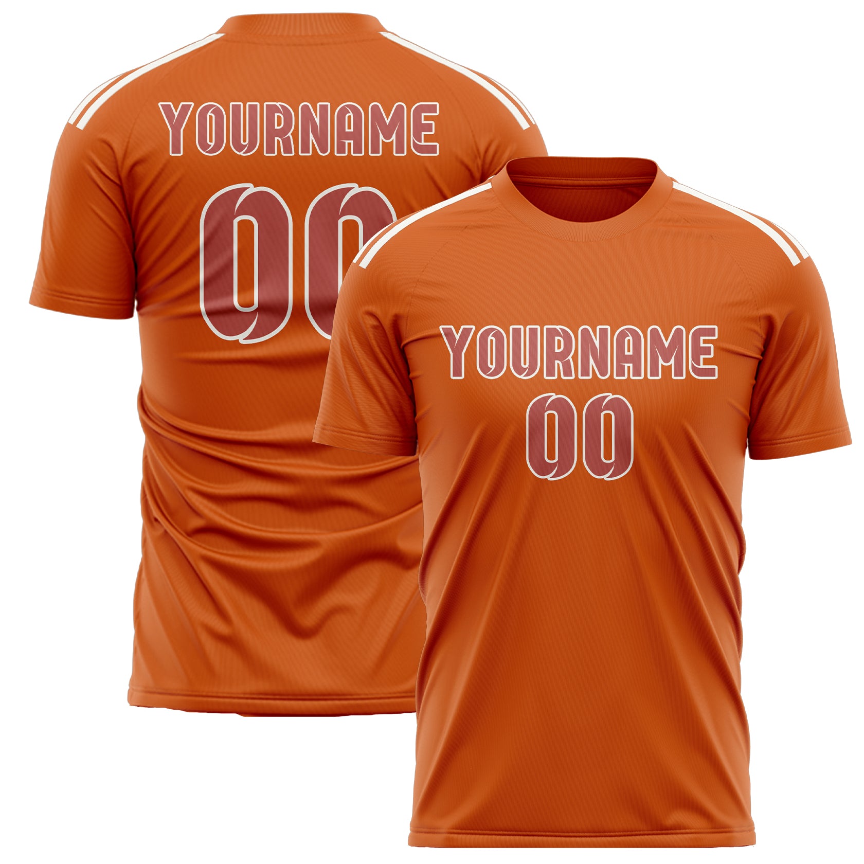 Custom Orange Copper Rose Soccer Jersey